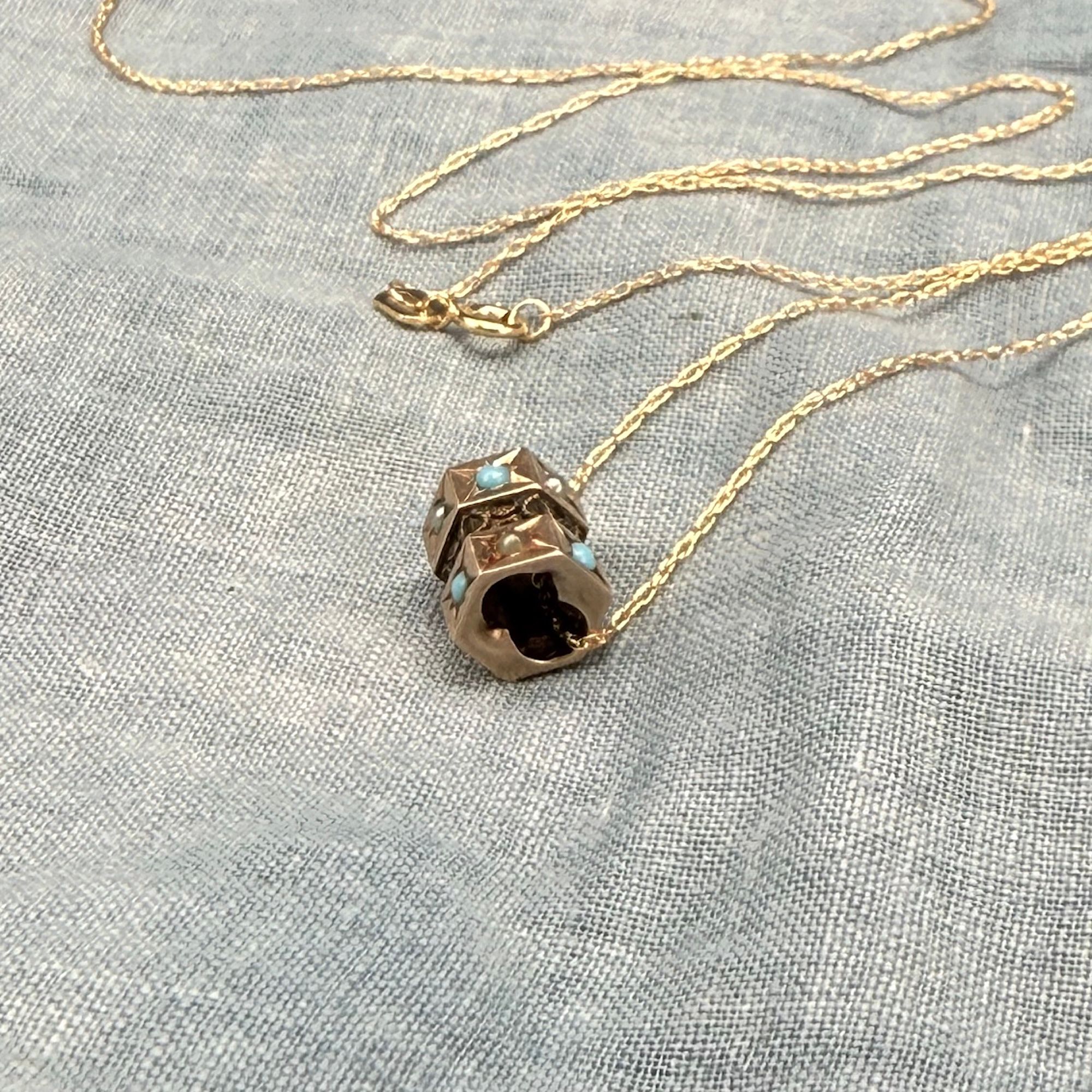 Pearl and Turquoise Barrel Slide Necklace — Erica Weiner