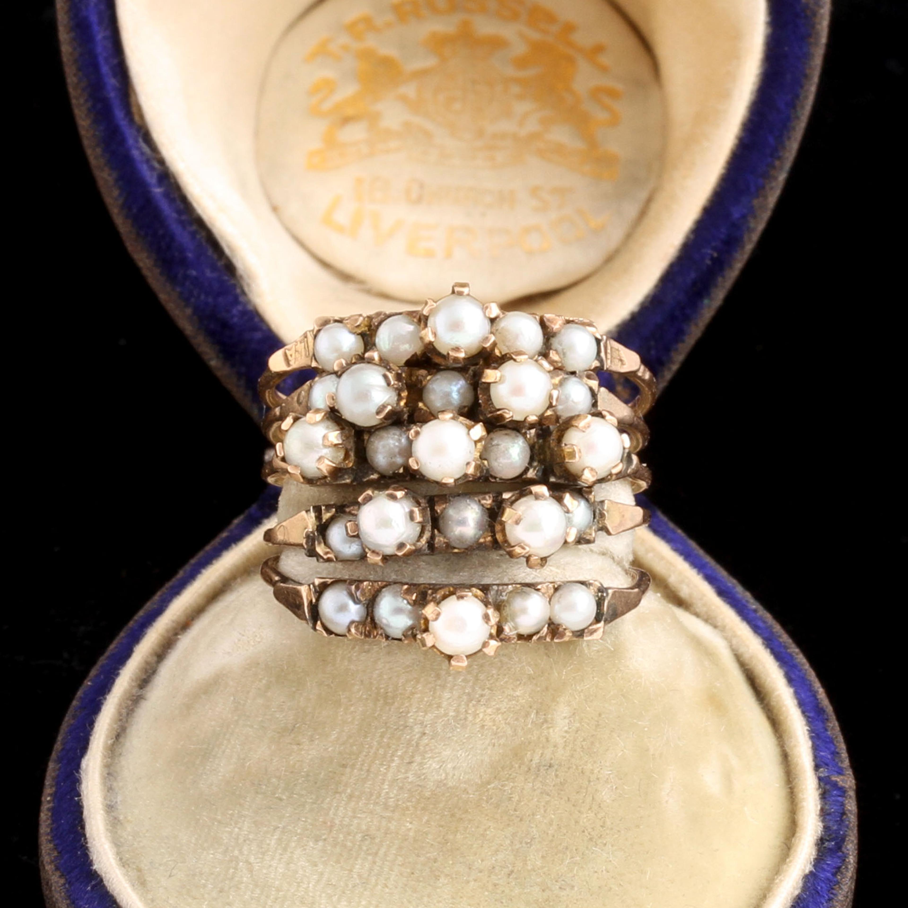 Early 20th Century Seed Pearl Harem Ring
