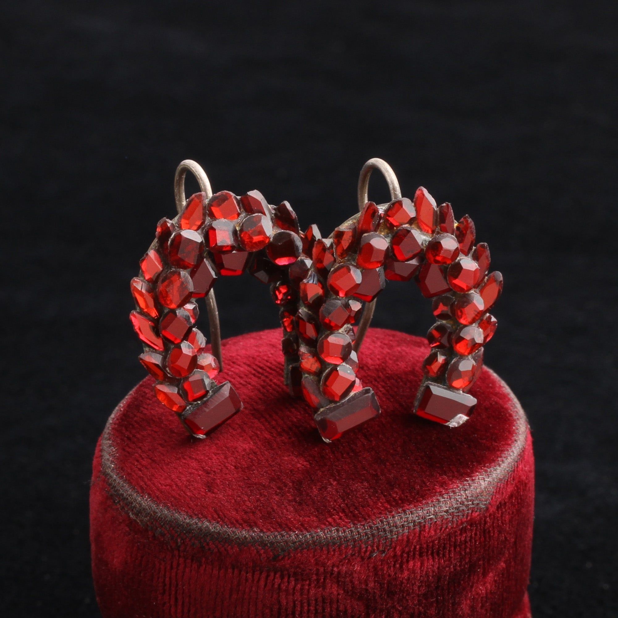 Victorian Vauxhall Glass Horseshoe Earrings
