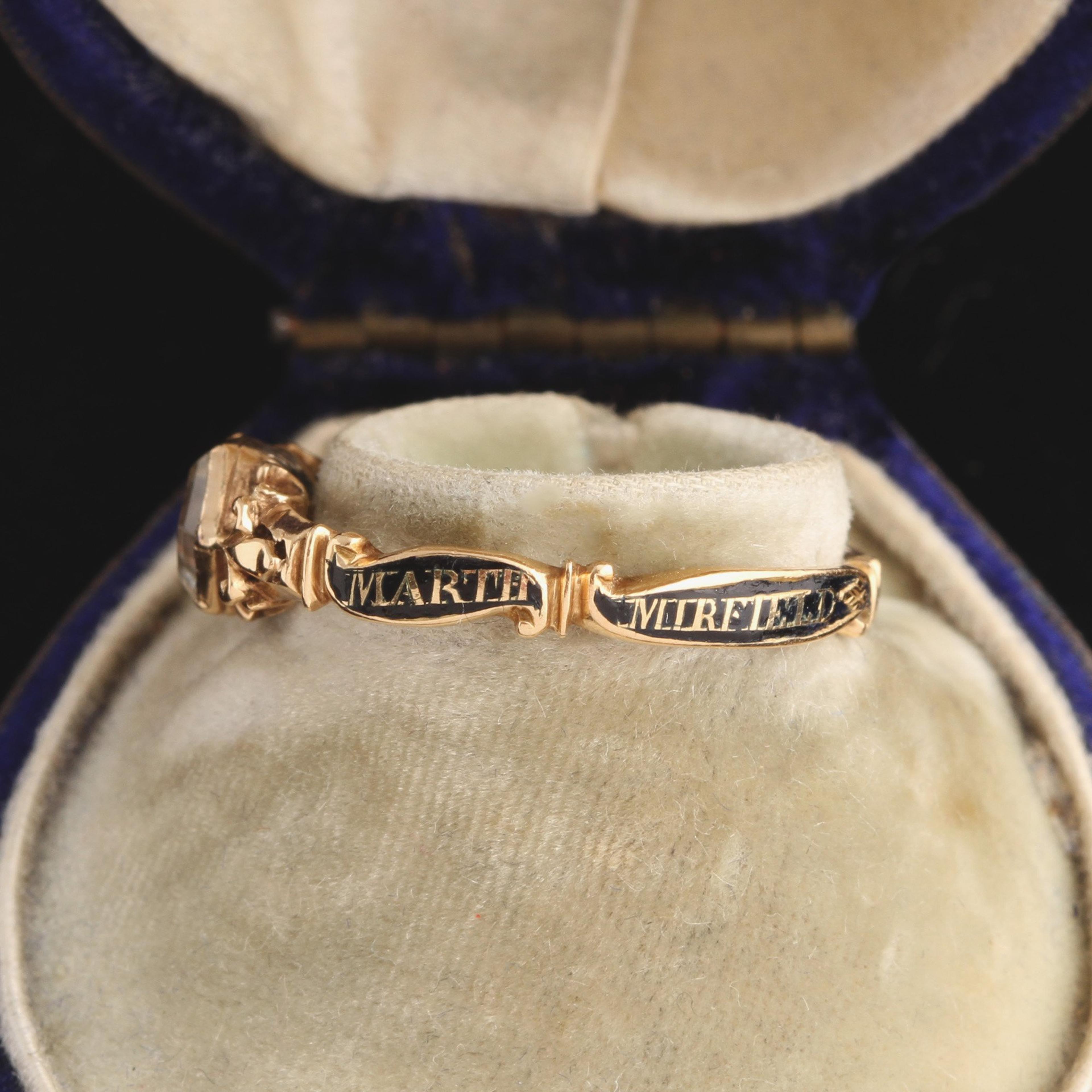 Side detail of Georgian Crystal Skull Mourning Ring