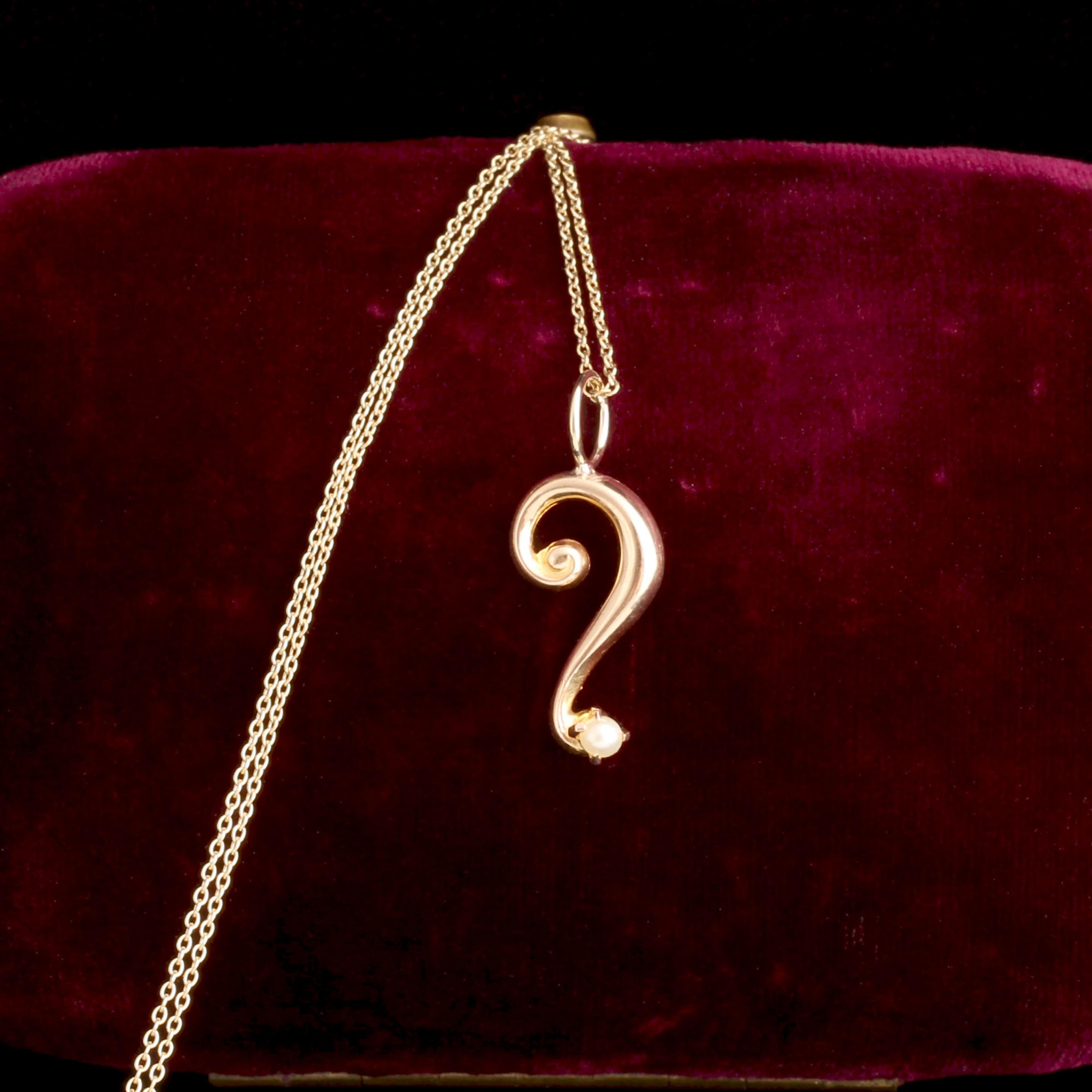 Edwardian Pearl Question Mark Necklace