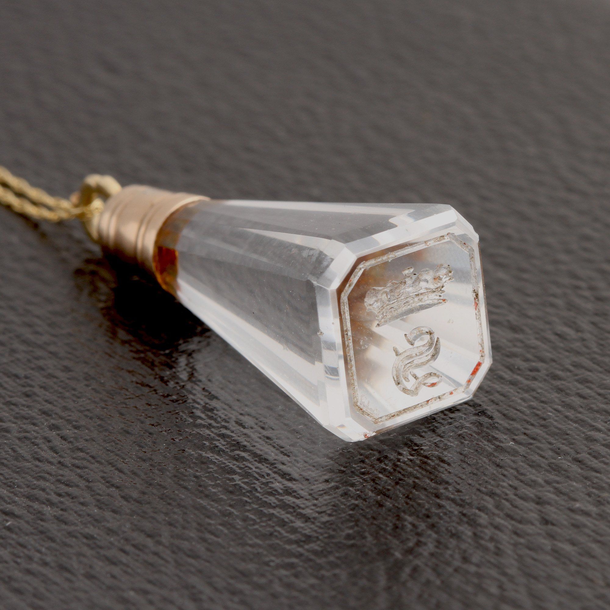 Victorian Crowned "S" Wax Seal Fob