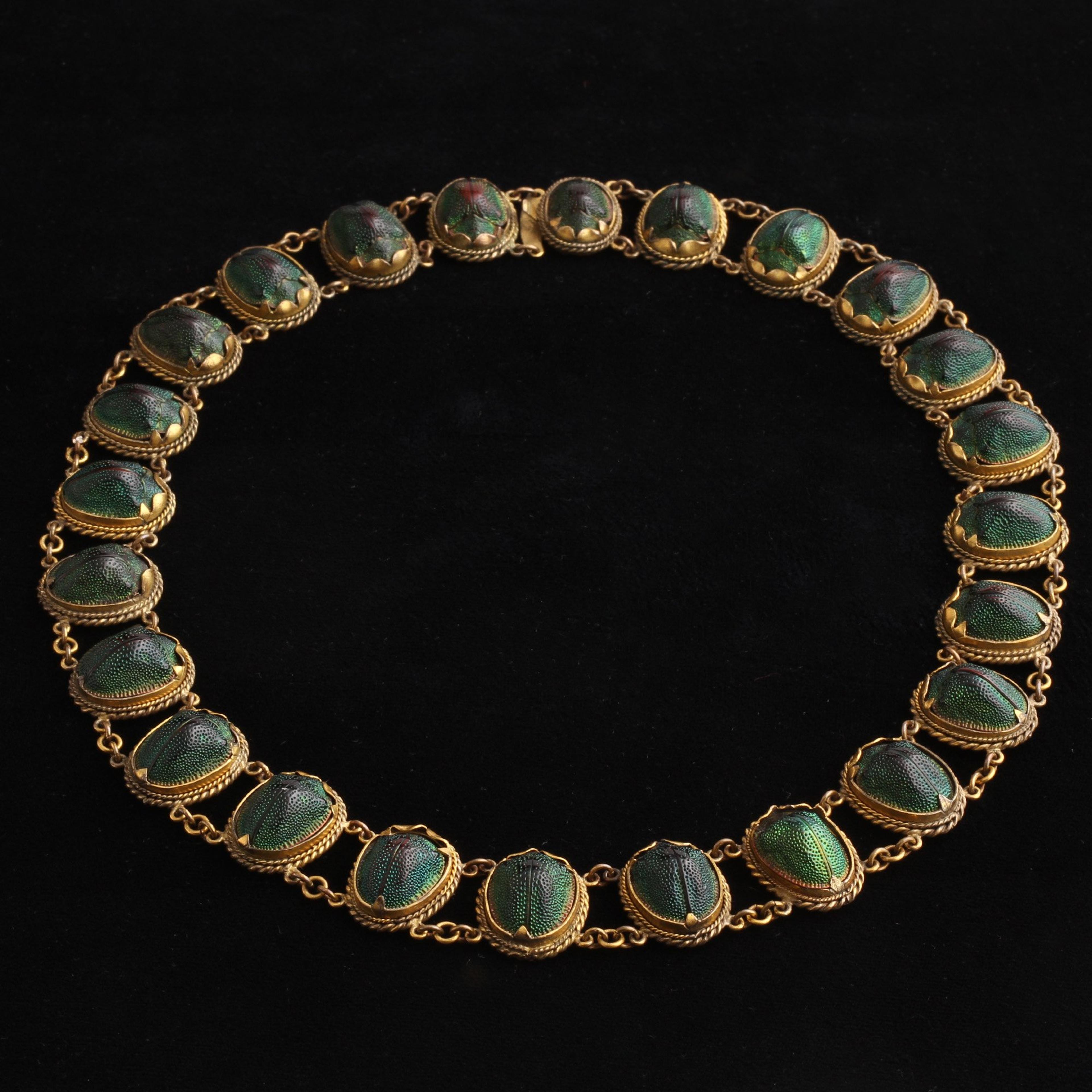 Detail of Victorian Scarab Collar