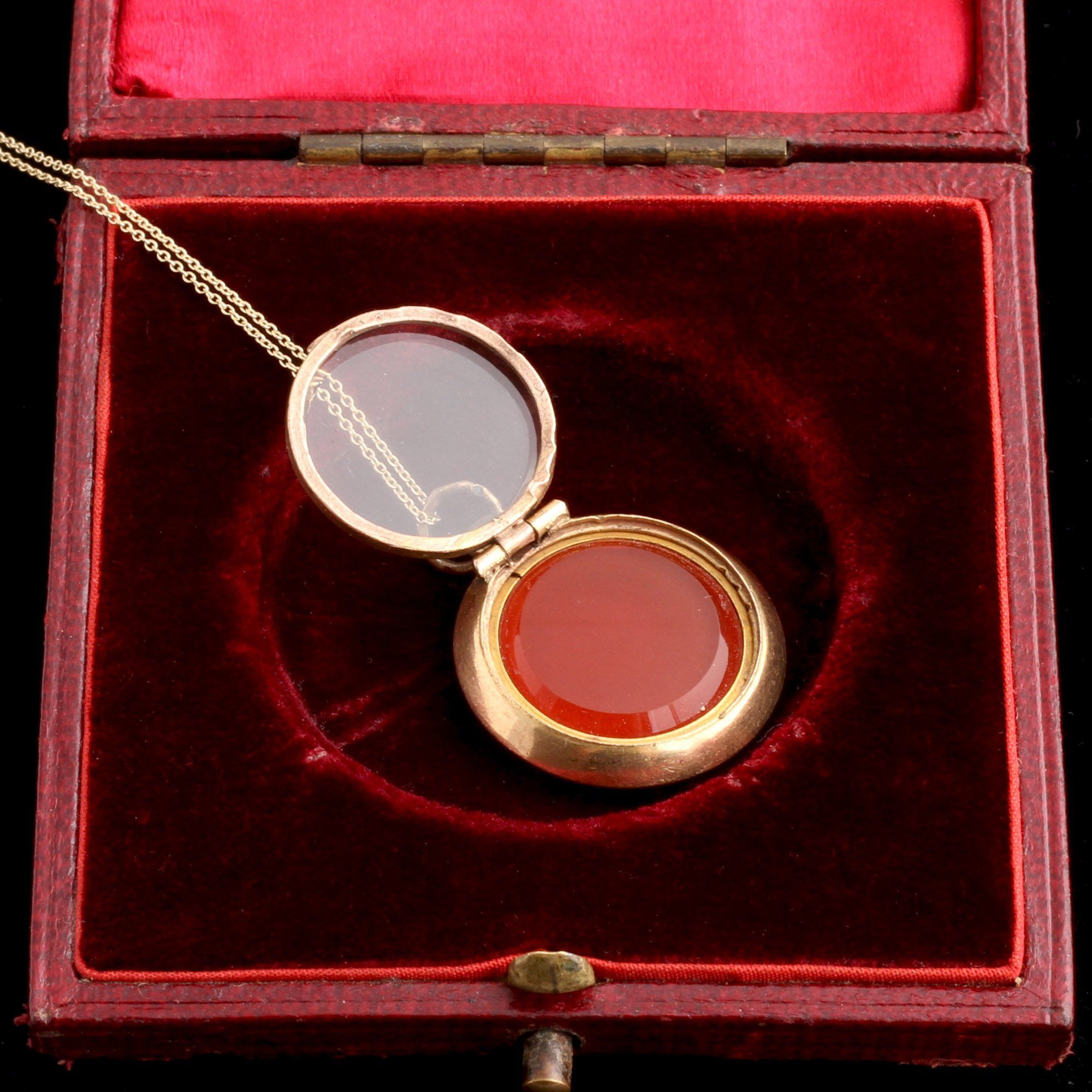 Victorian Red Glass Locket