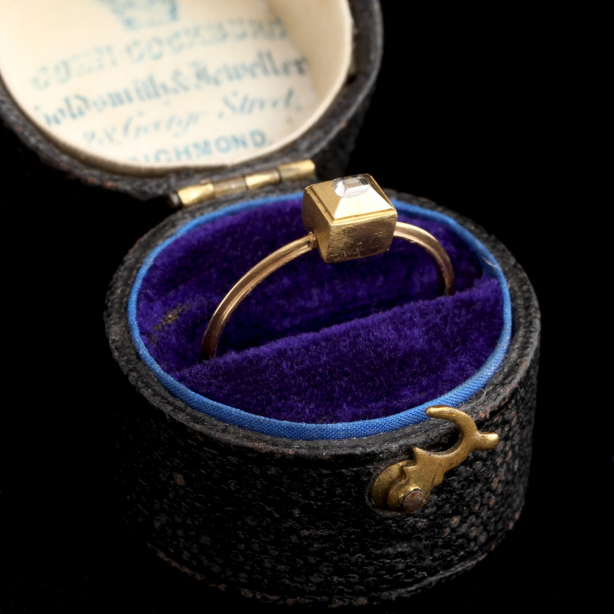 17th Century Box Bezel Table Cut Diamond Ring