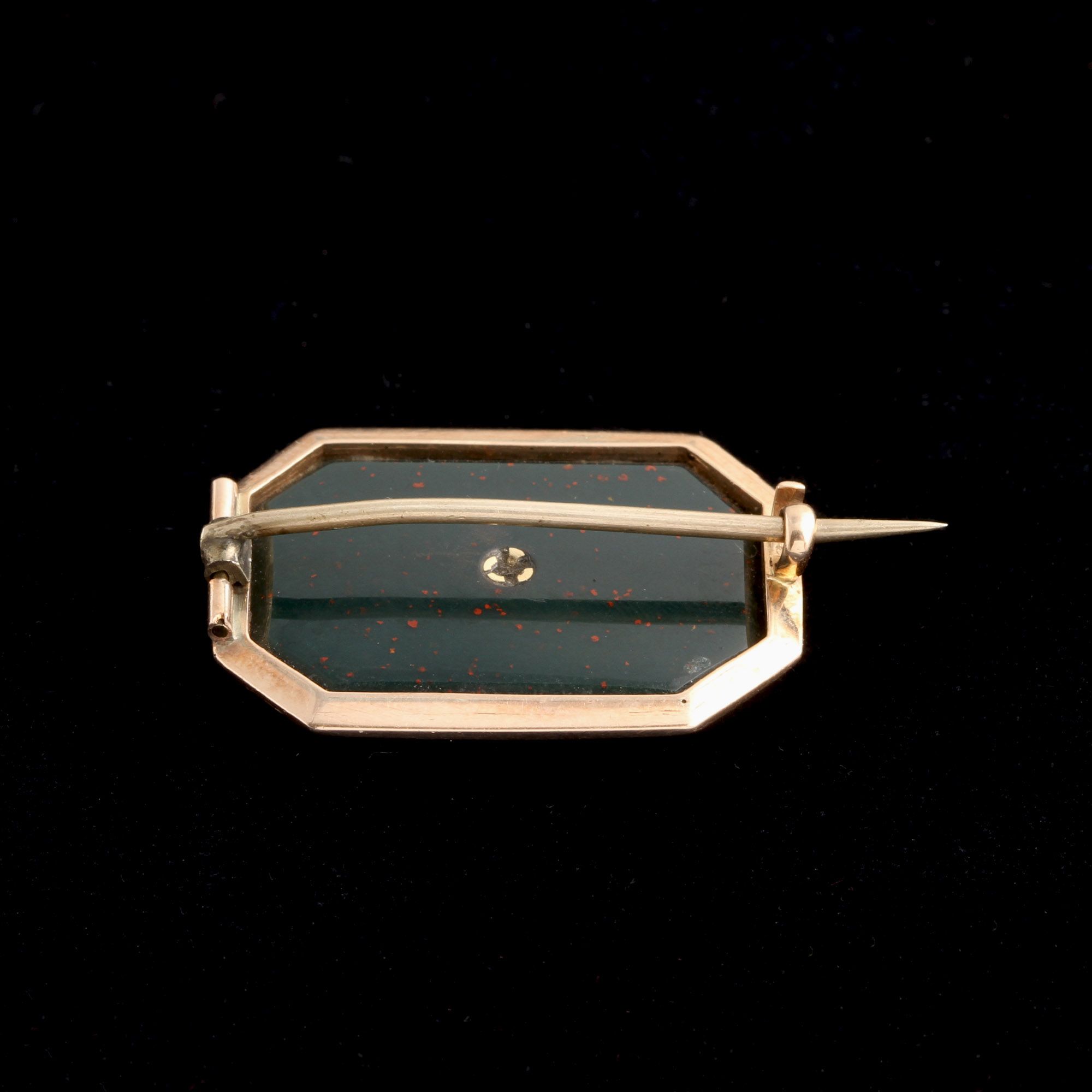 Victorian Bloodstone, Pearl & Coral Lily of the Valley Brooch