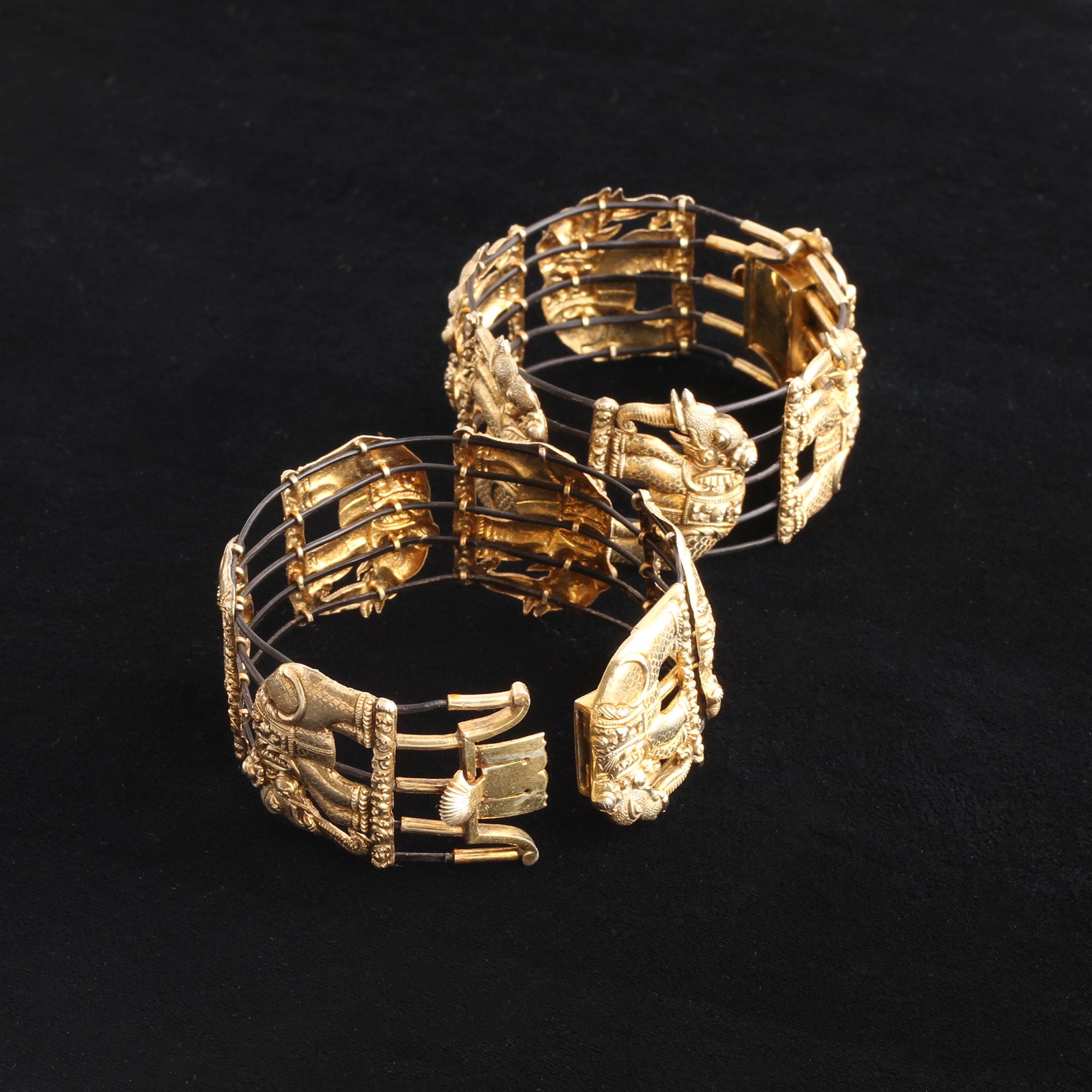 Raj Era Elephant Hair Bangle Set in Original Fitted Box