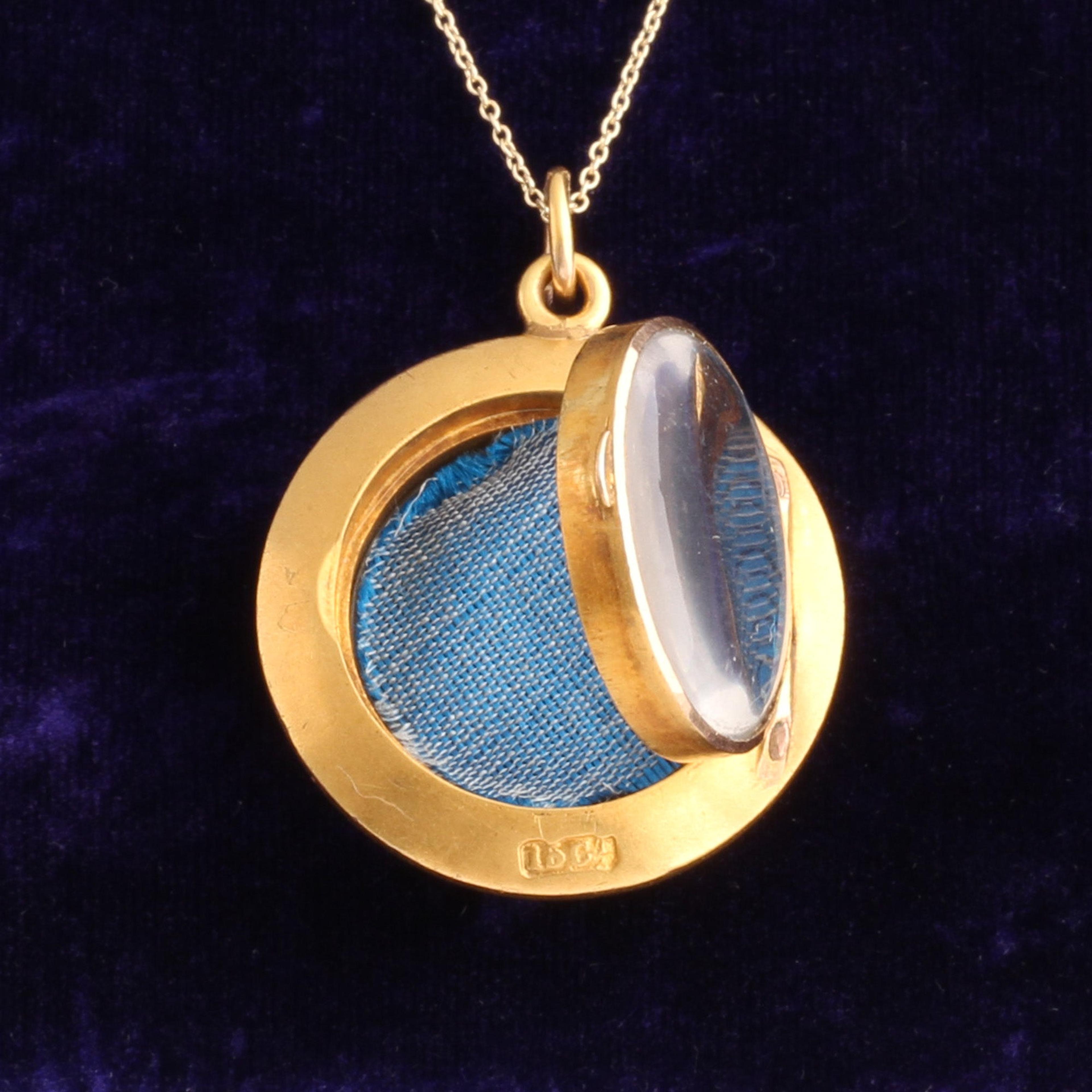 Back Detail of Victorian Turquoise & Pearl Locket