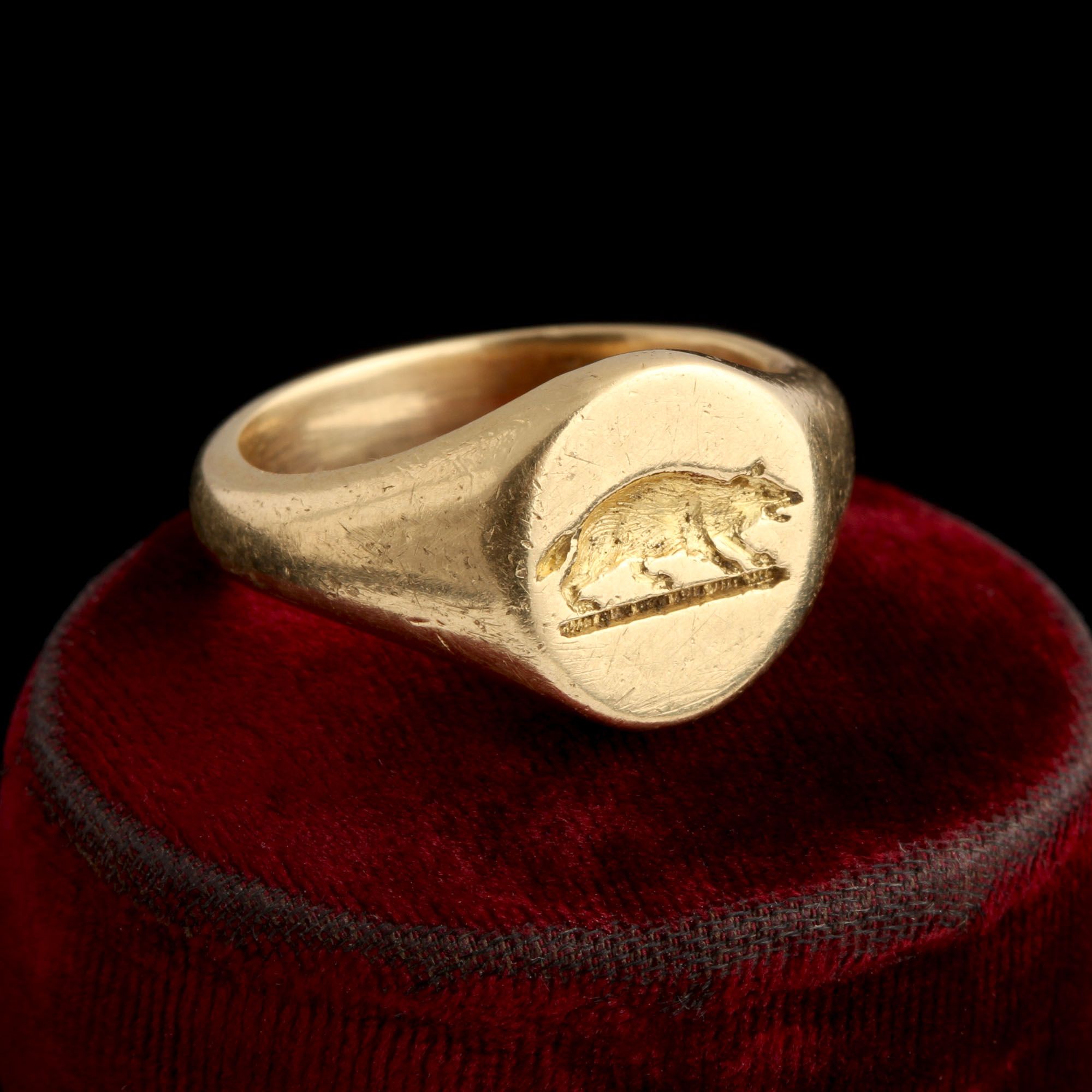 Victorian Badger Signet Ring