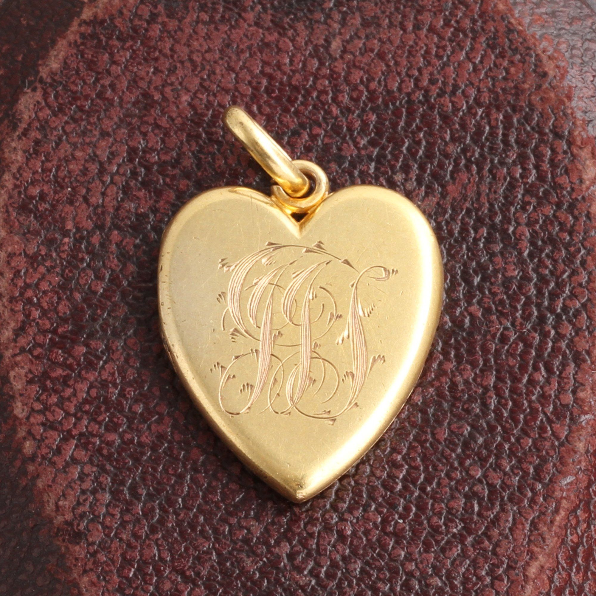Victorian "JJS" First Communion Heart Locket