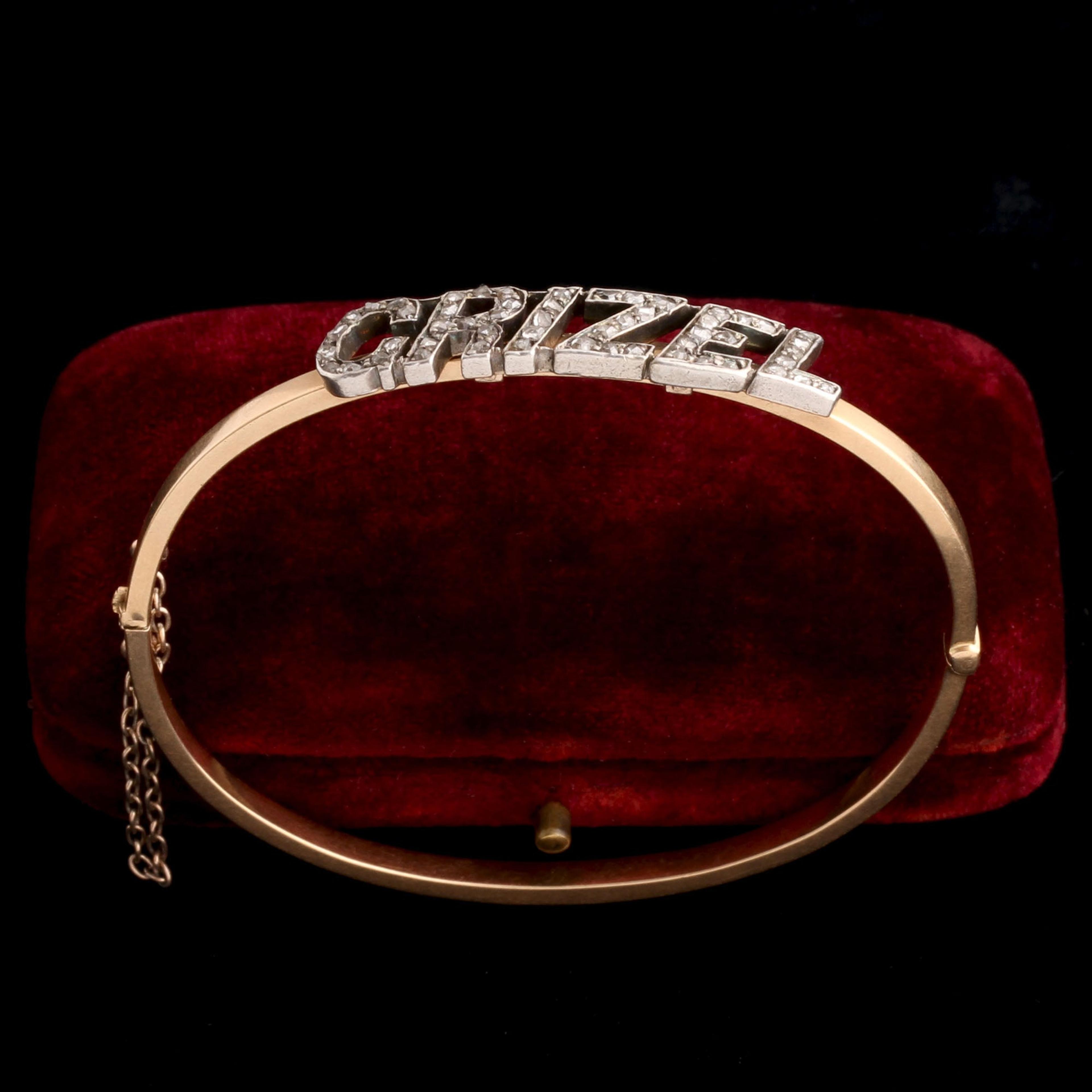 Detail of Victorian "Grizel" Nameplate Bangle