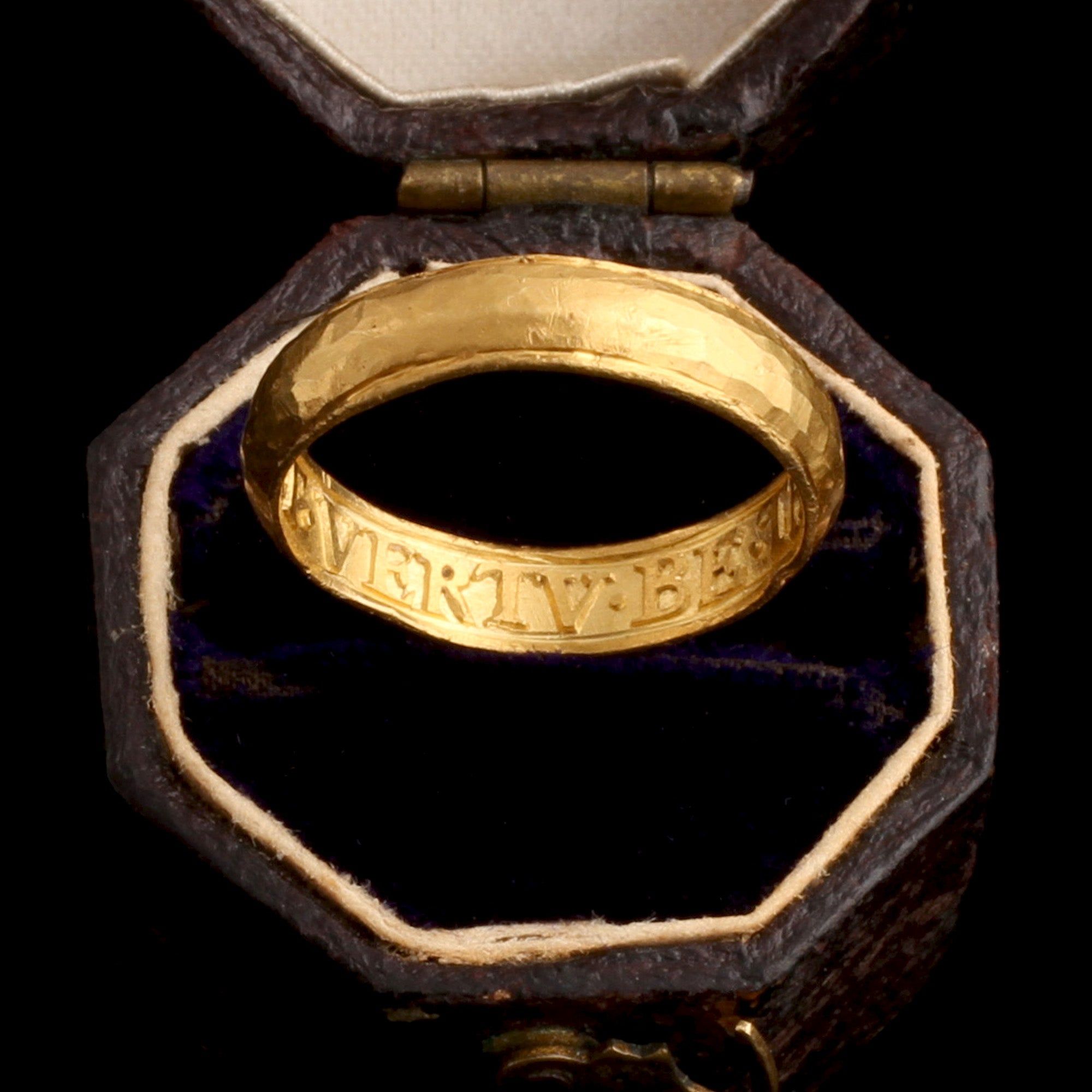 Mid 18th Century "Let Vertu Be Thy Guide" Posy Ring