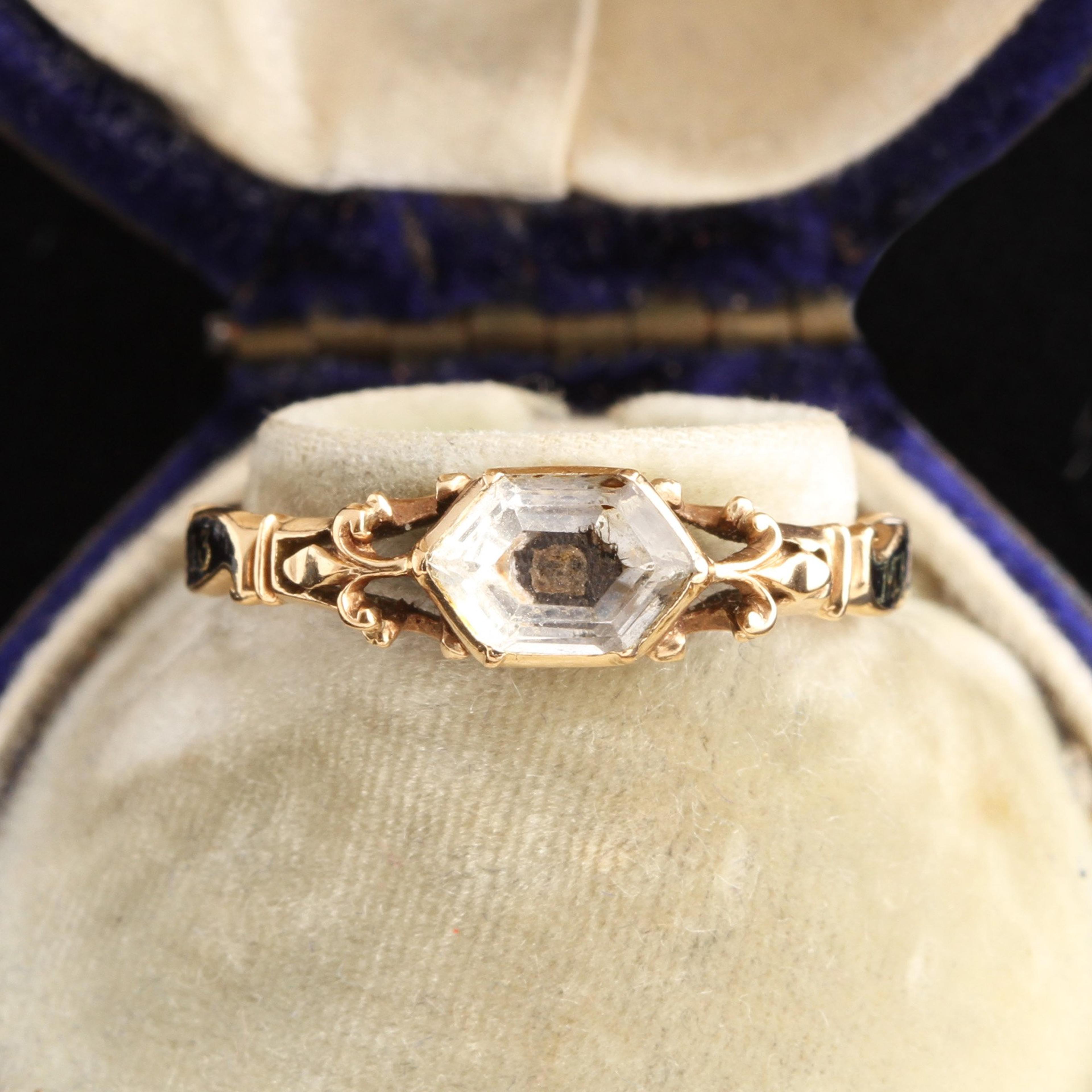 Detail of Georgian Crystal Skull Mourning Ring