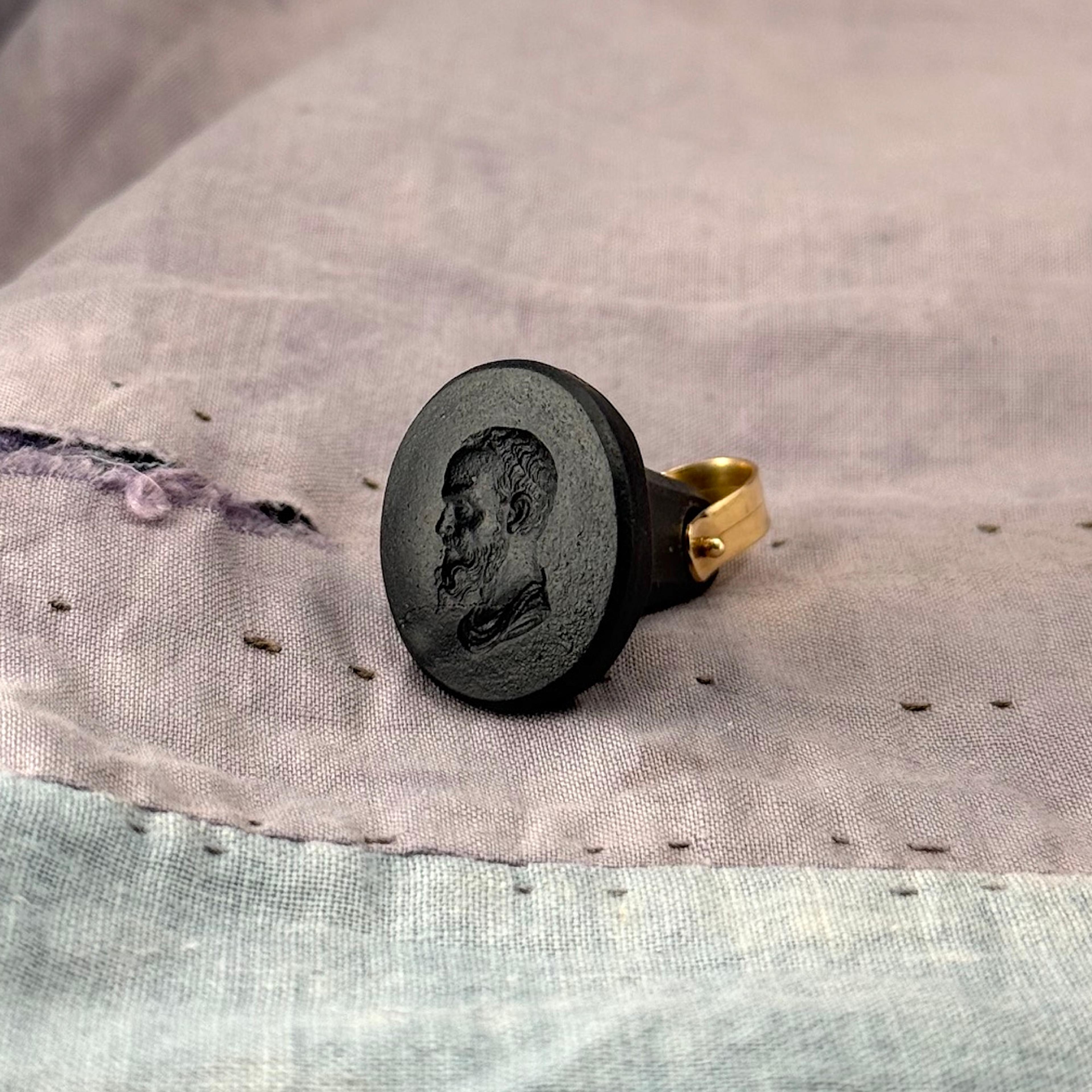 Black Basalt Wedgwood Wax Seal Fob