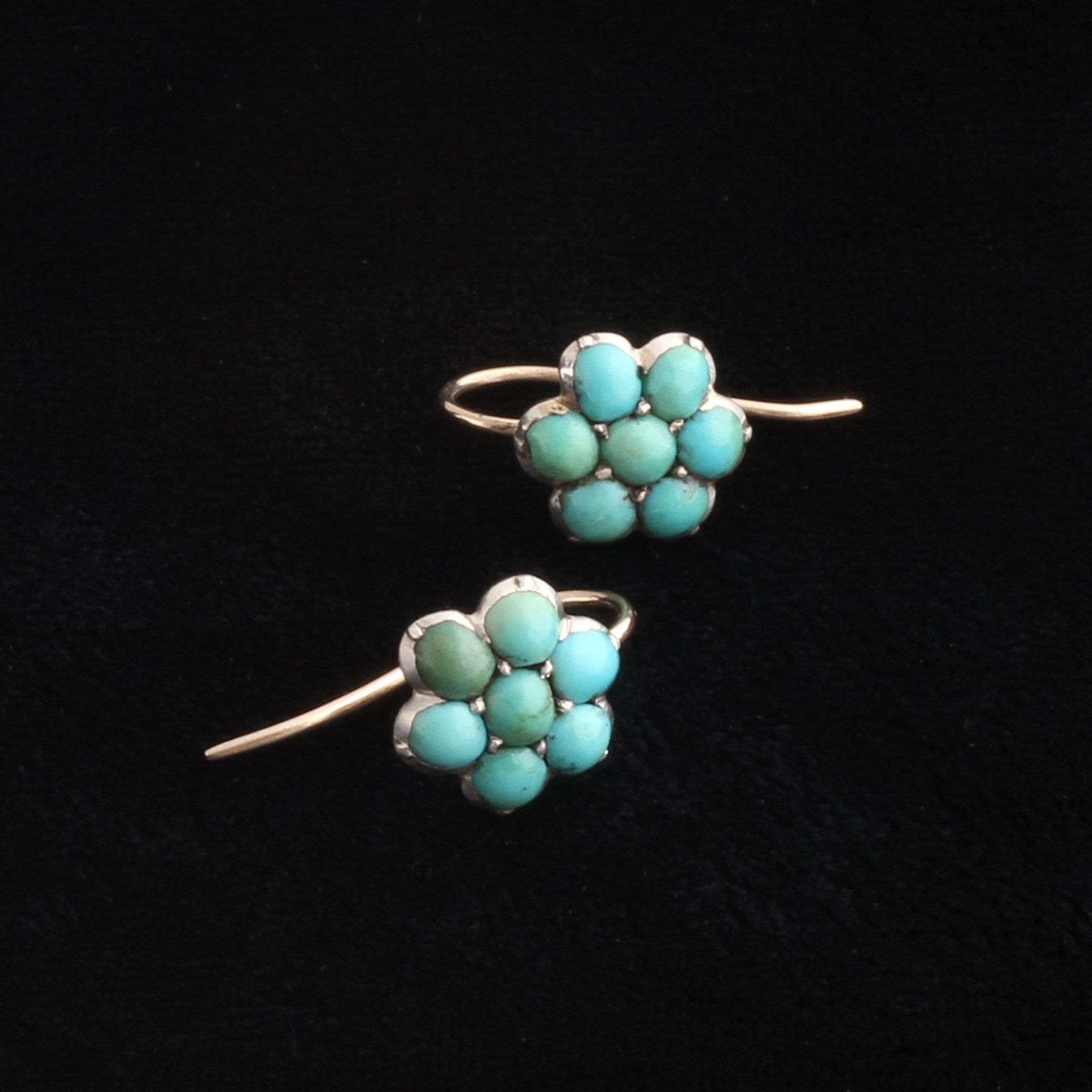 Victorian Turquoise Cluster Earrings