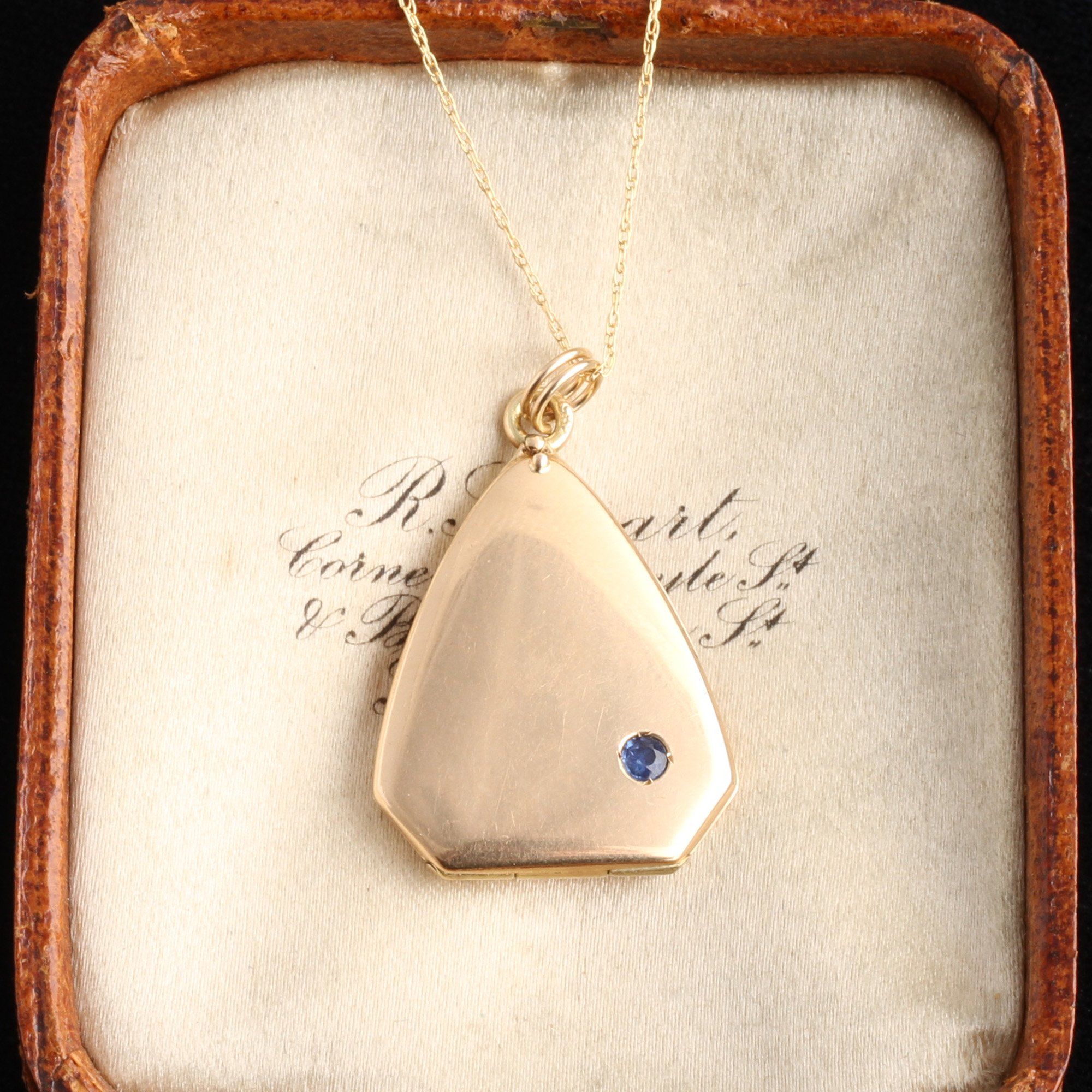Edwardian Offset Sapphire Locket