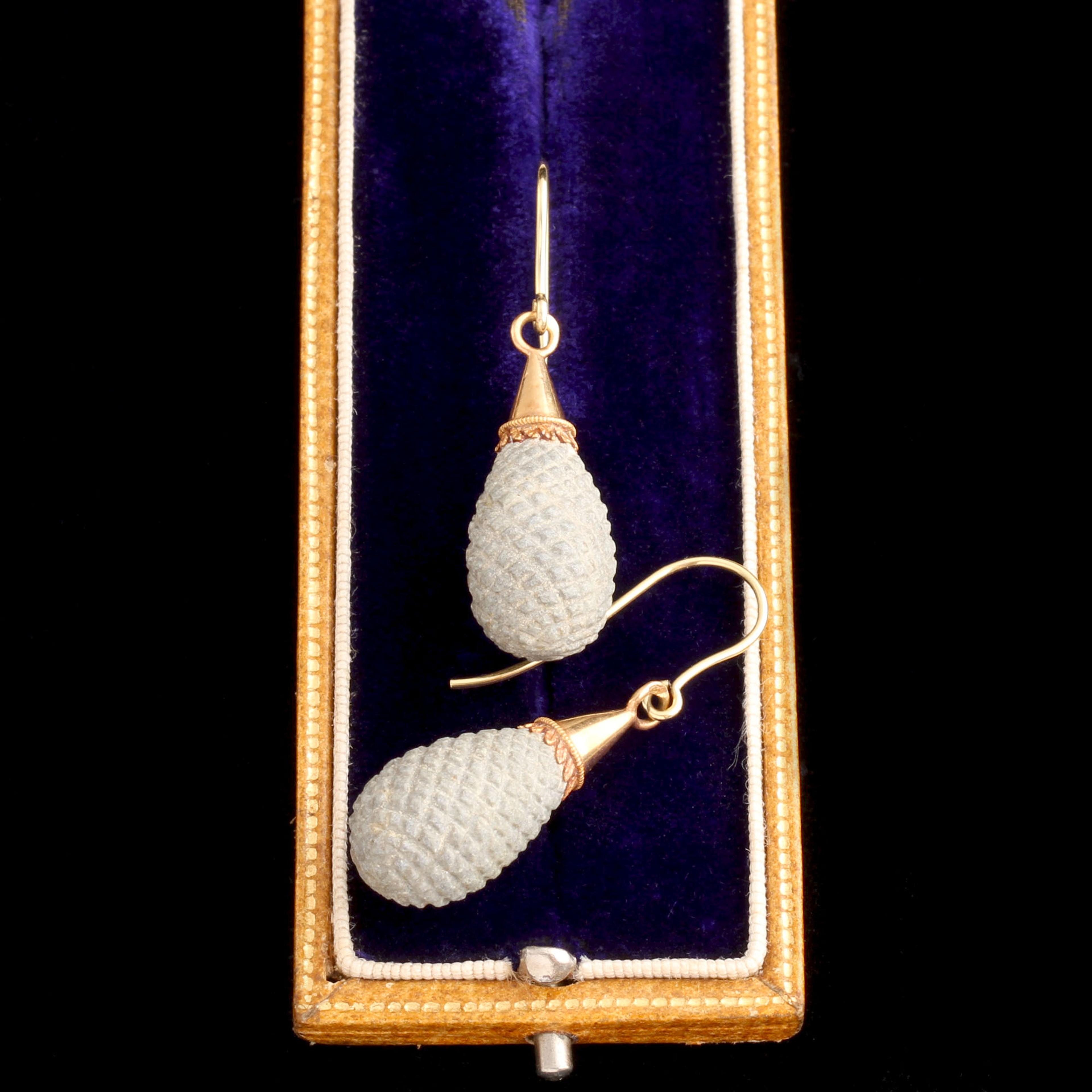 Georgian Pineapple Style Lava Earrings