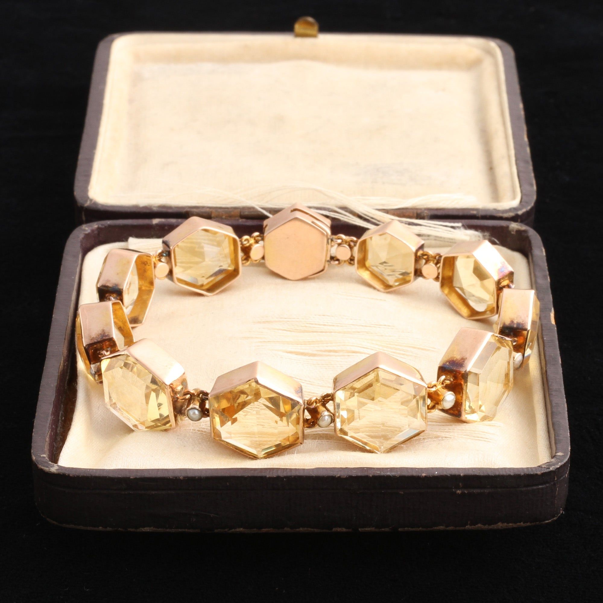 Victorian Citrine Hexagons Bracelet