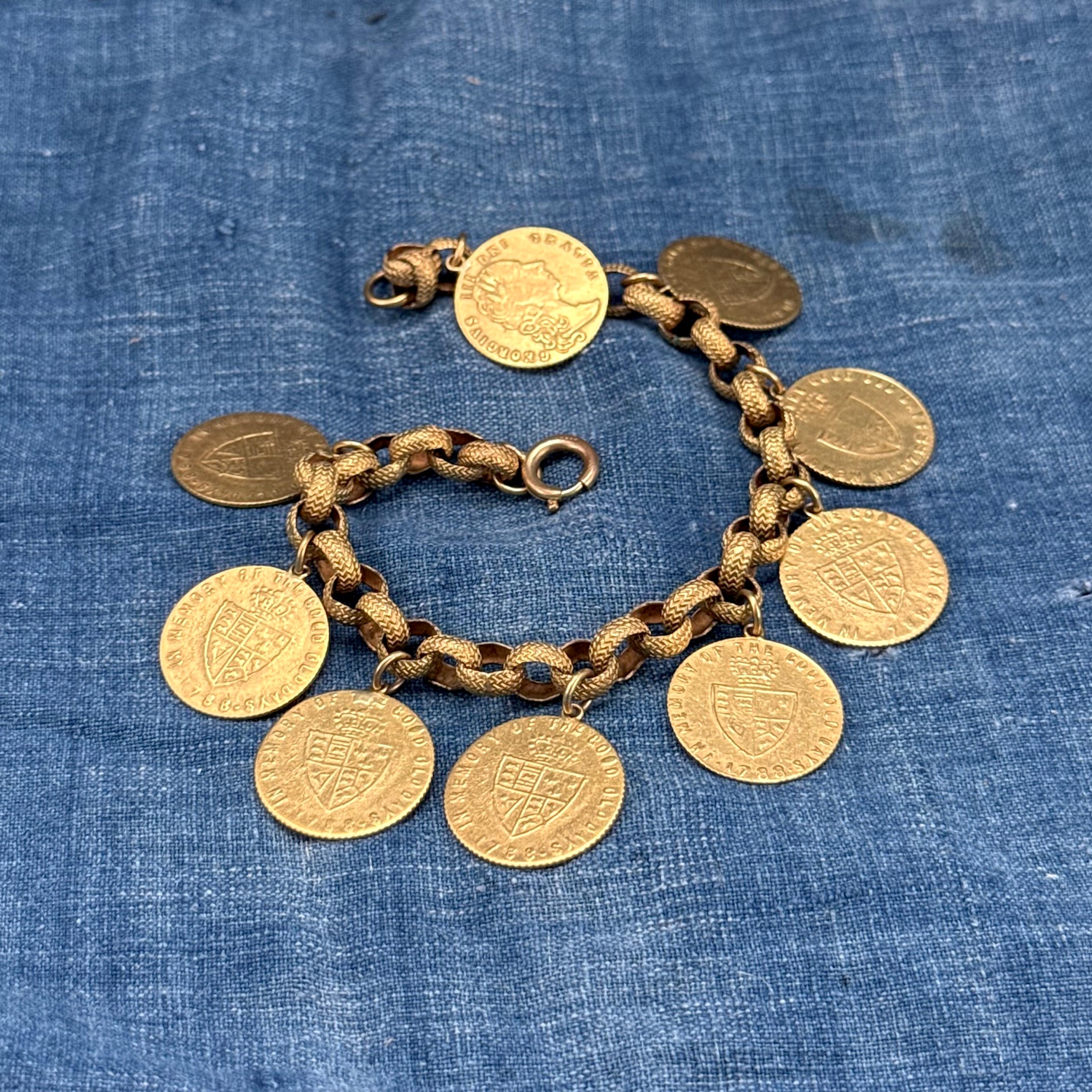 Georgian Pinchbeck Chain w/ Gaming Tokens