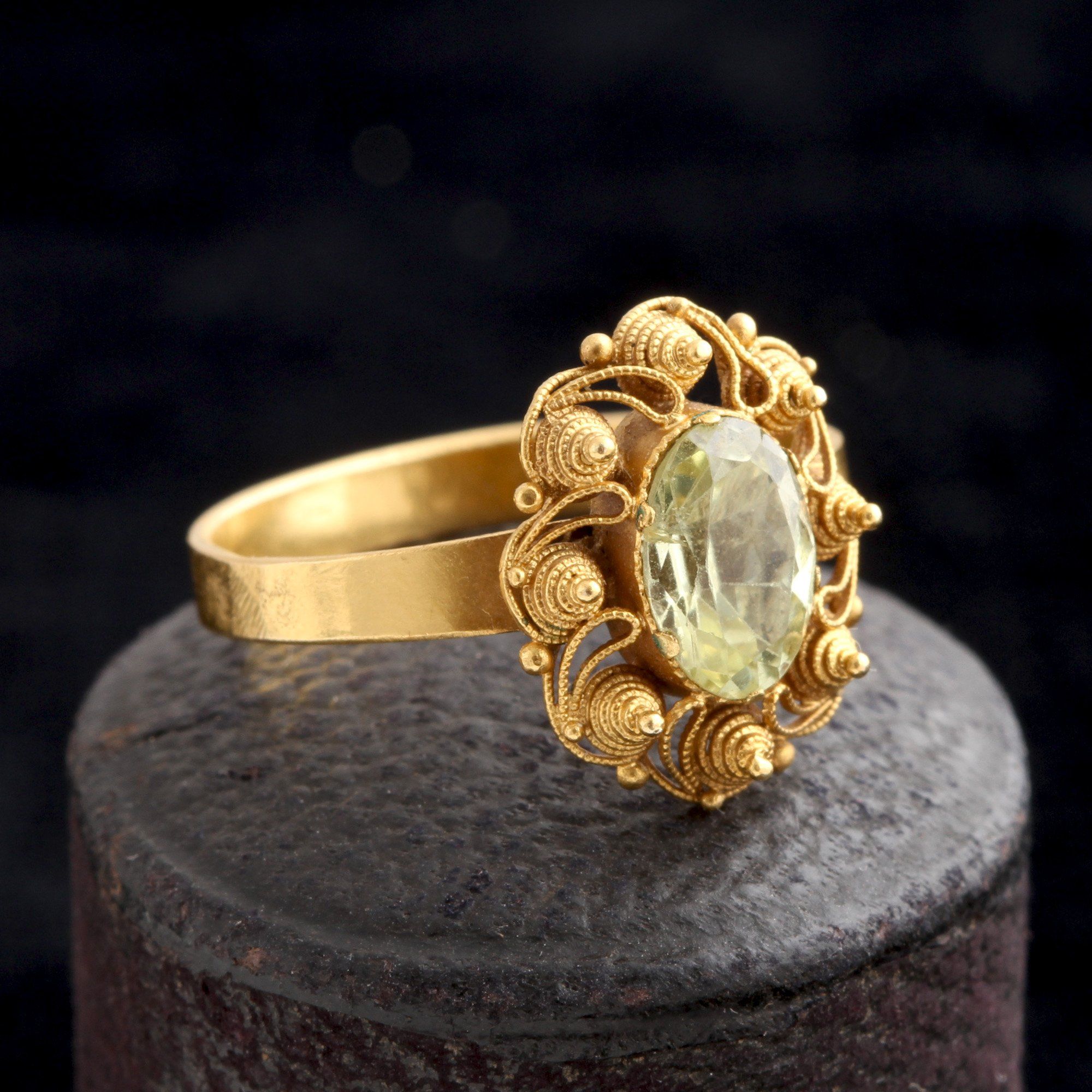 Victorian Etruscan Revival Chrysoberyl Ring