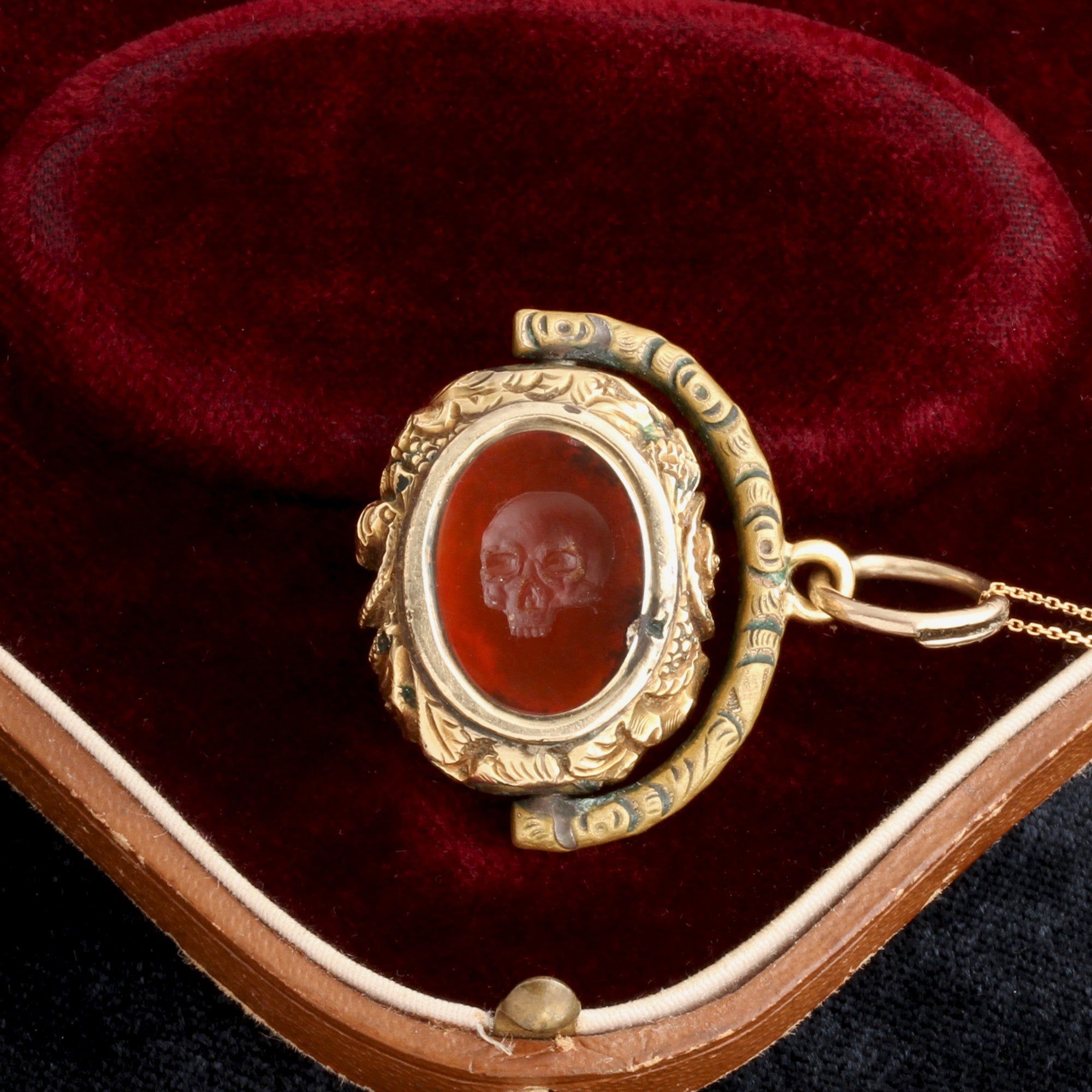 Victorian Skull/George Swivel Seal Fob