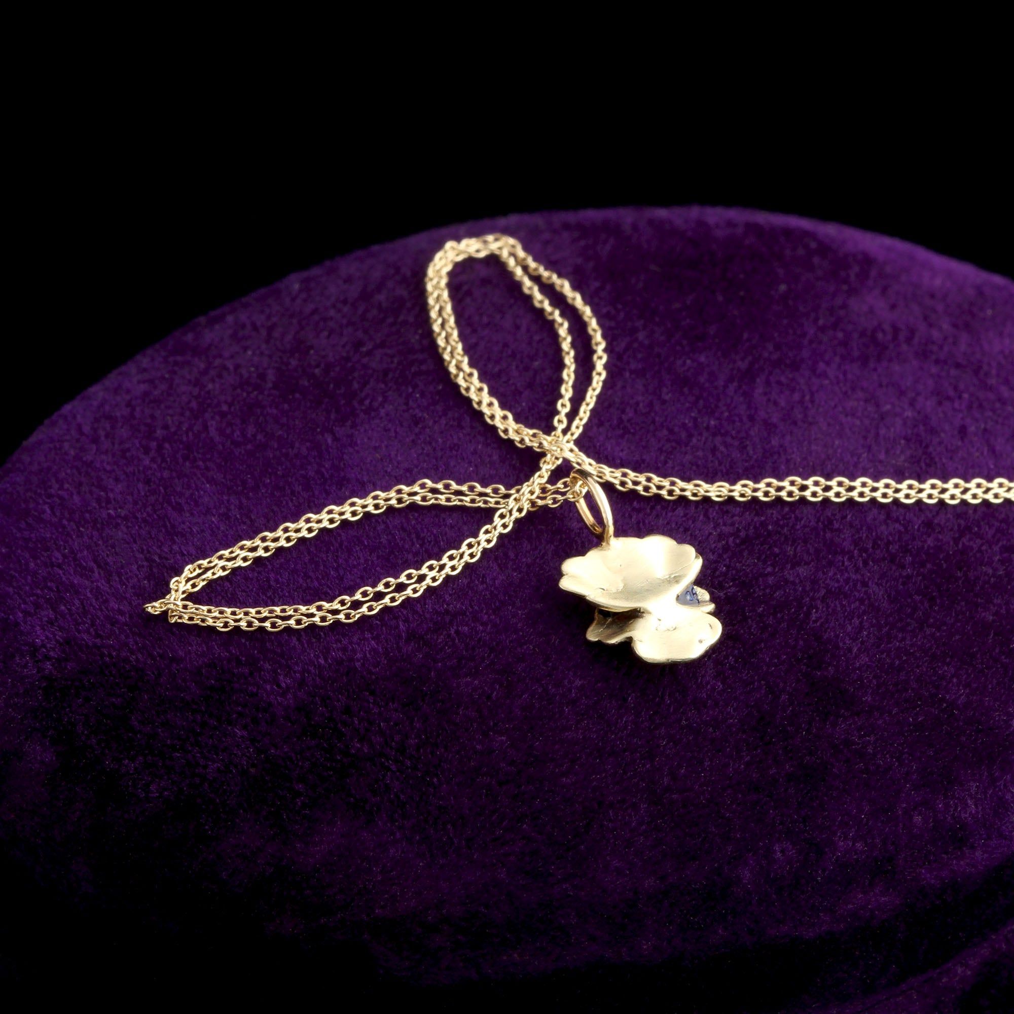 Edwardian Enamel & Diamond Pansy Necklace