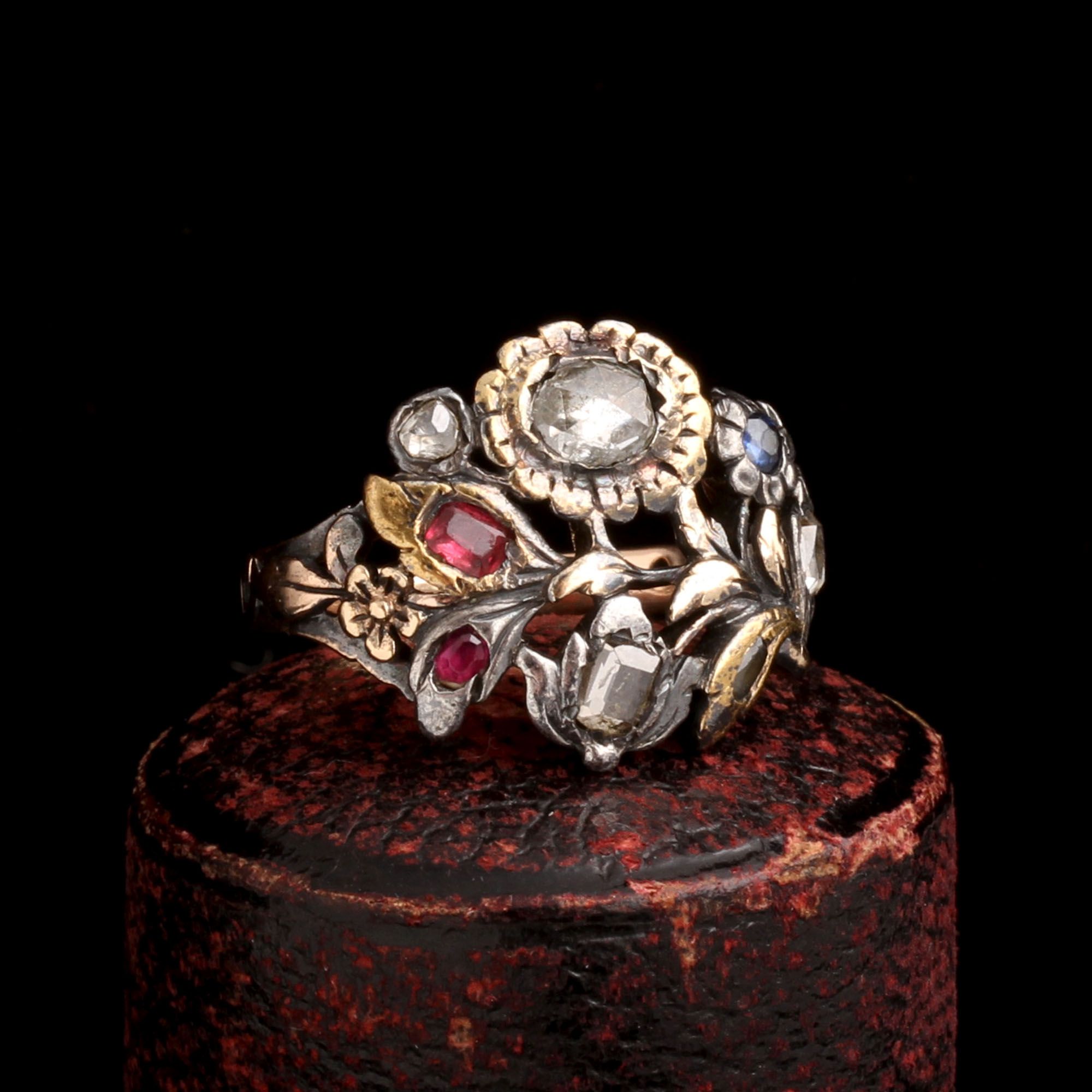 Late 18th Century Spinel & Diamond Giardinetti Ring