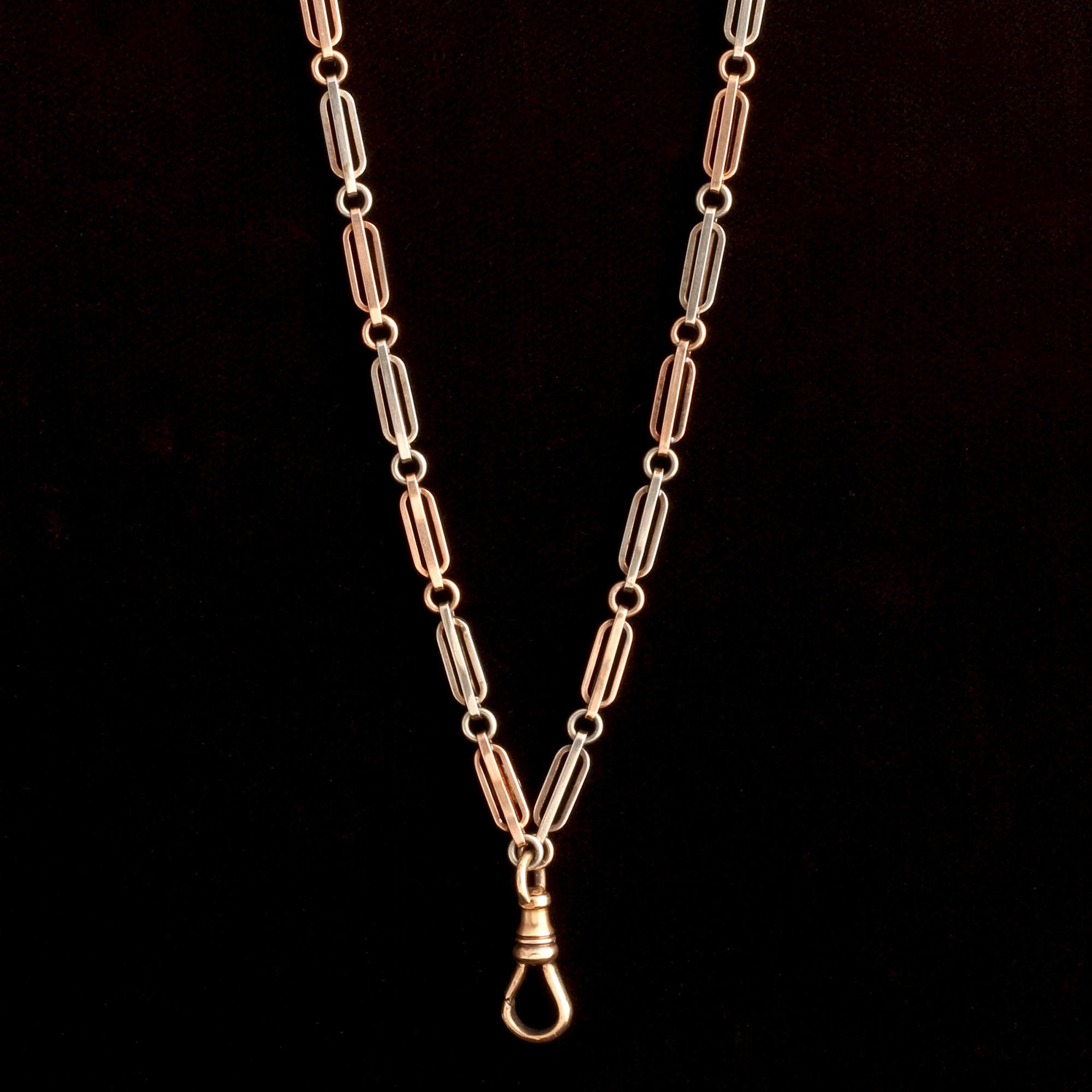 1920s Tricolor Gold Fob Chain