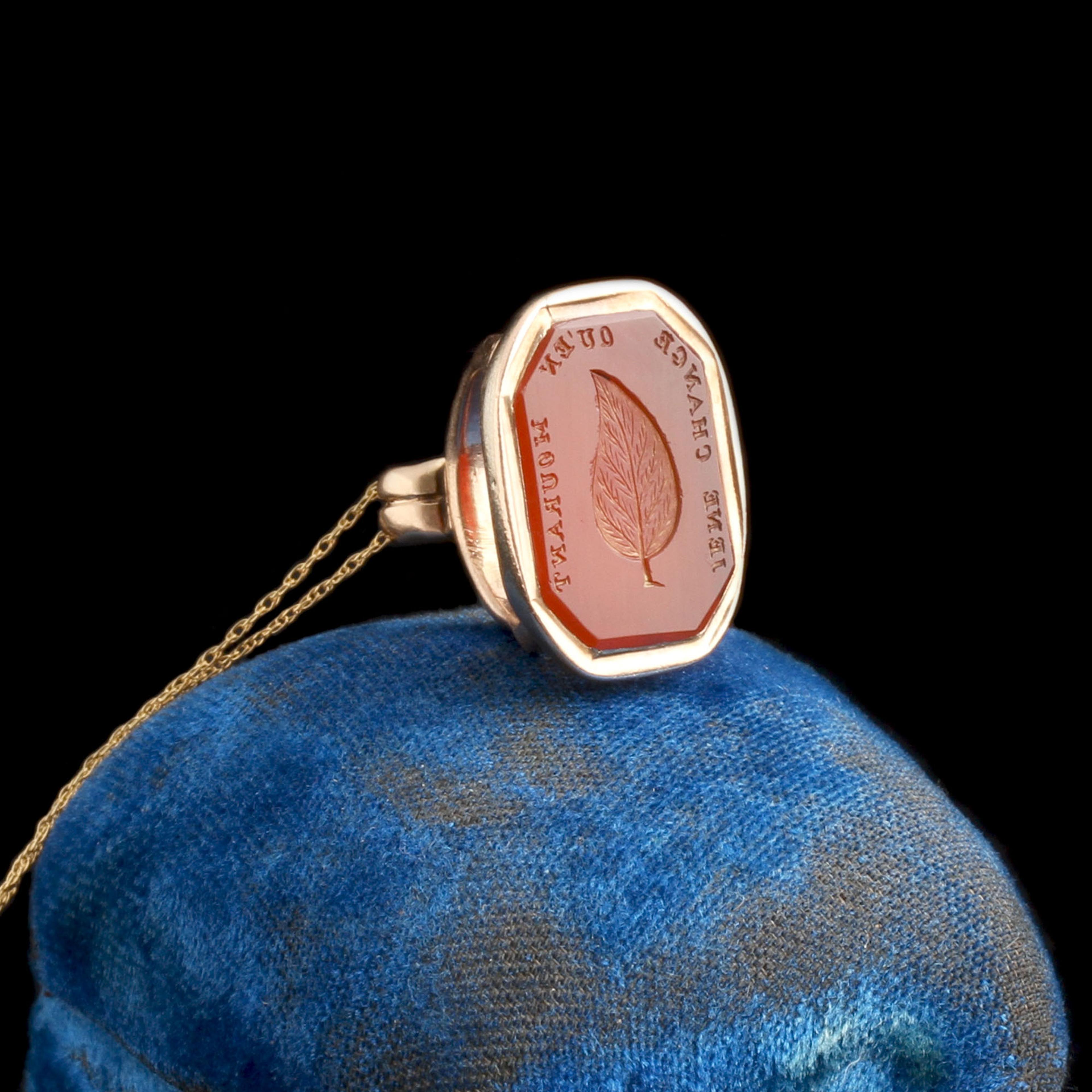 Georgian "Je Ne Change..." Wax Seal Necklace