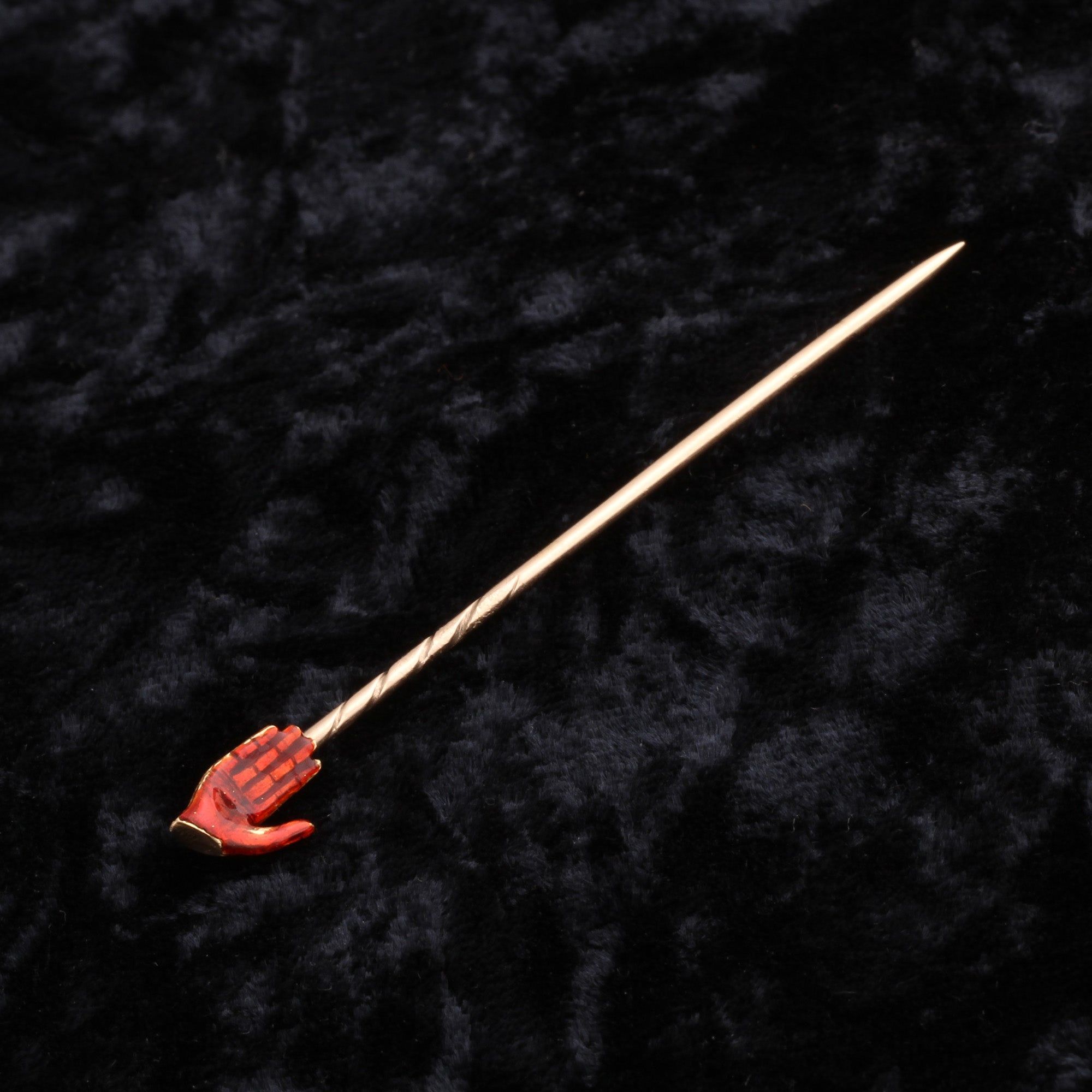 Victorian Red Right Hand Stickpin
