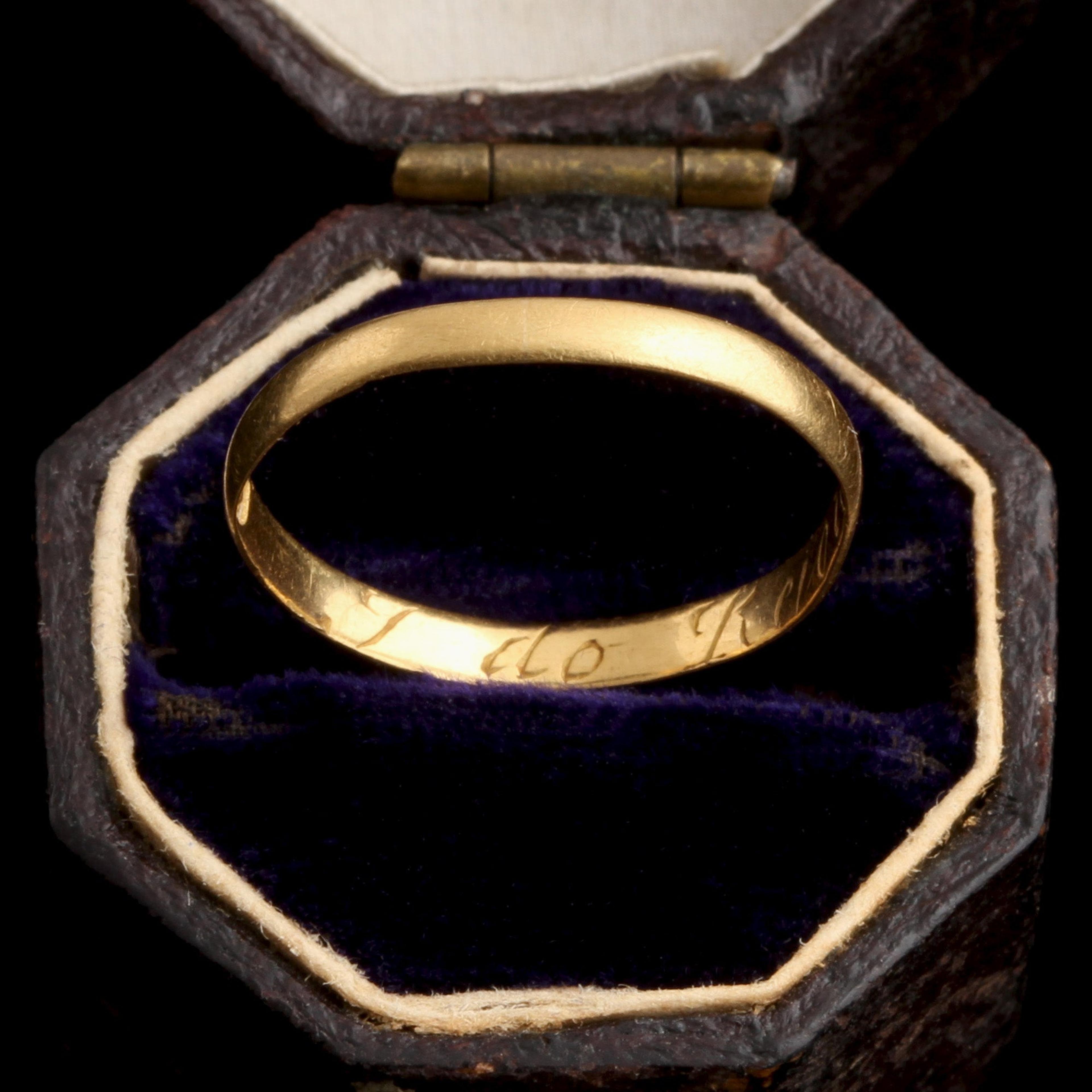 Detail of 18th Century "I Do Rejoice" Posy Ring