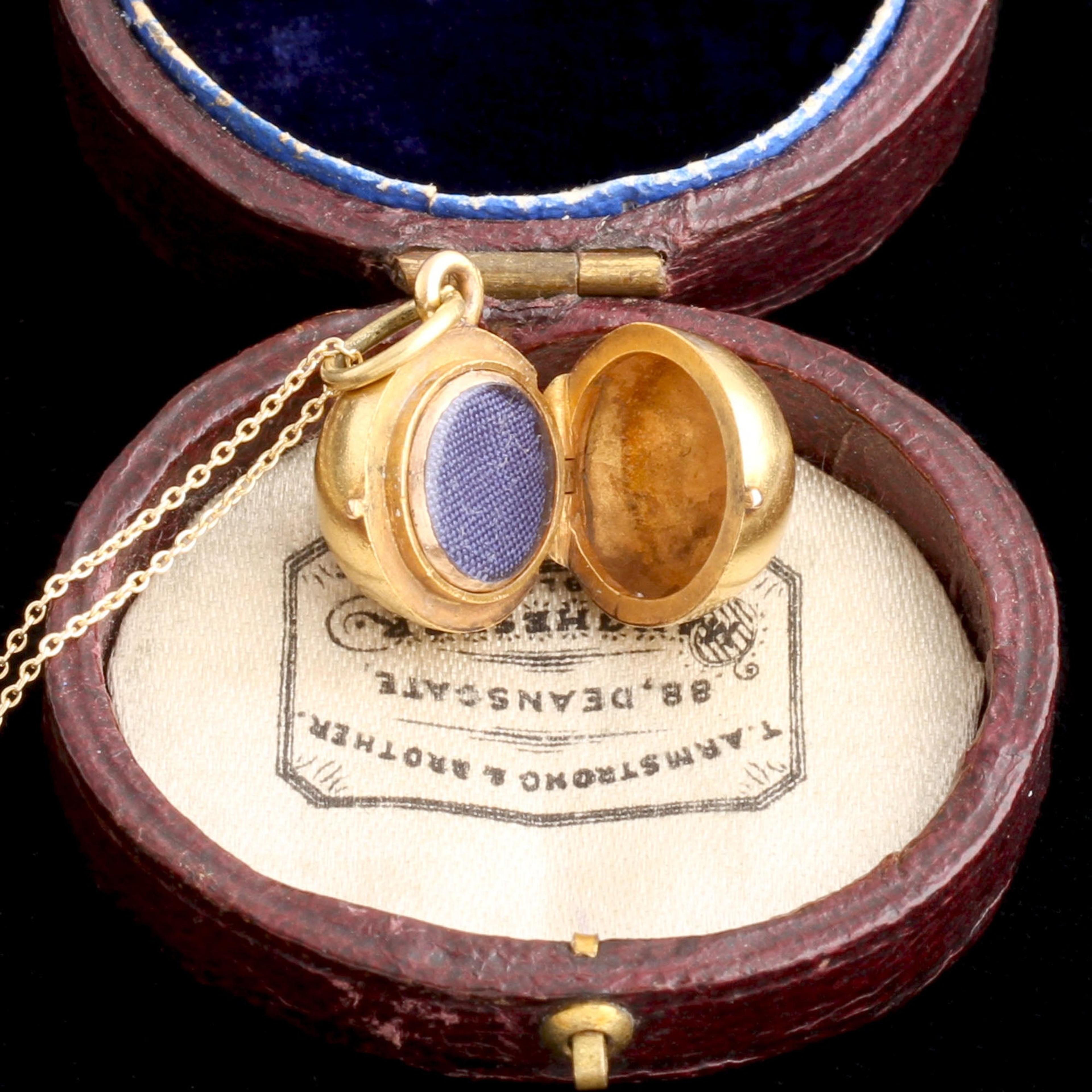 Victorian "AH Aug 20 1863" Orb Locket