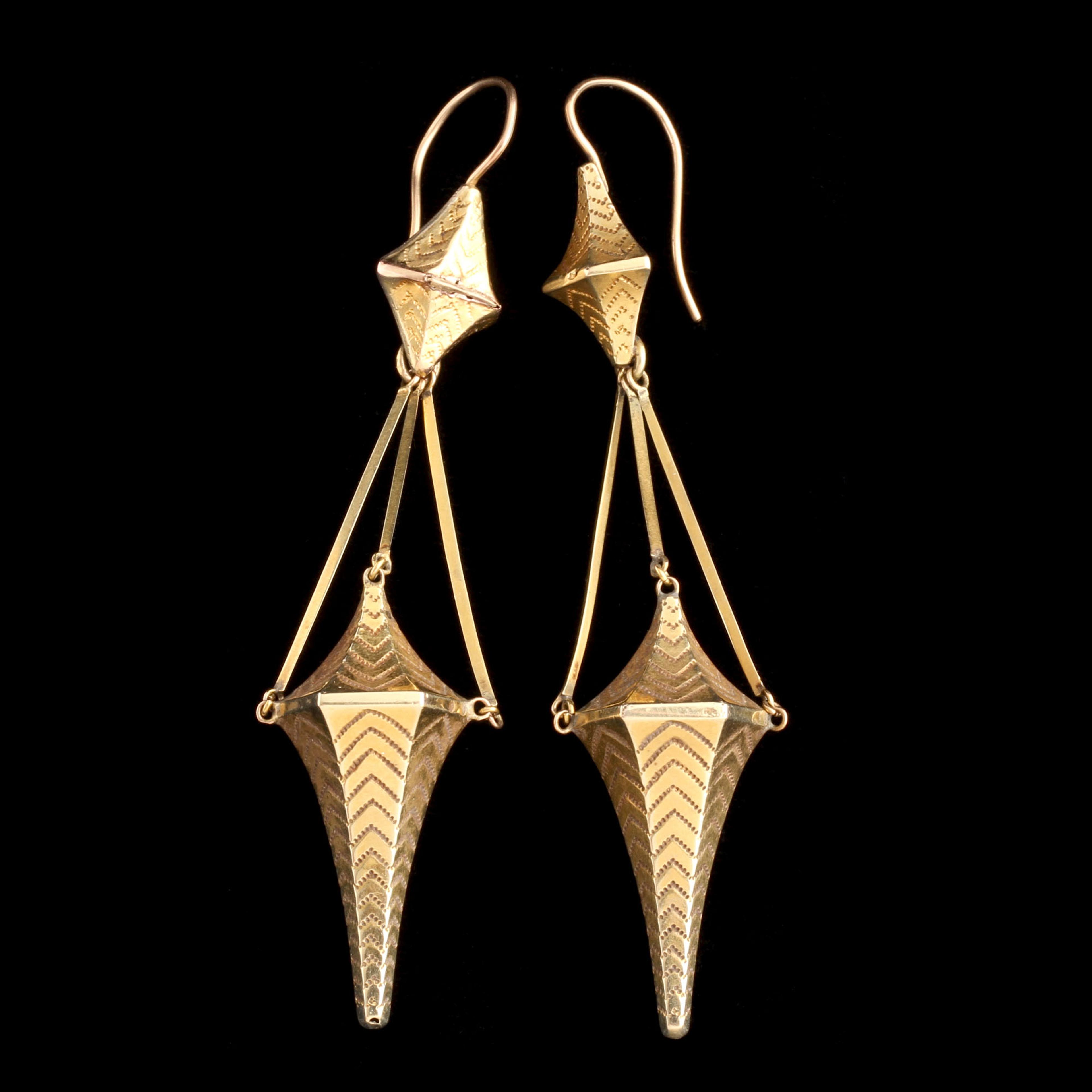 Gothic Revival Stylized Urn Earrings