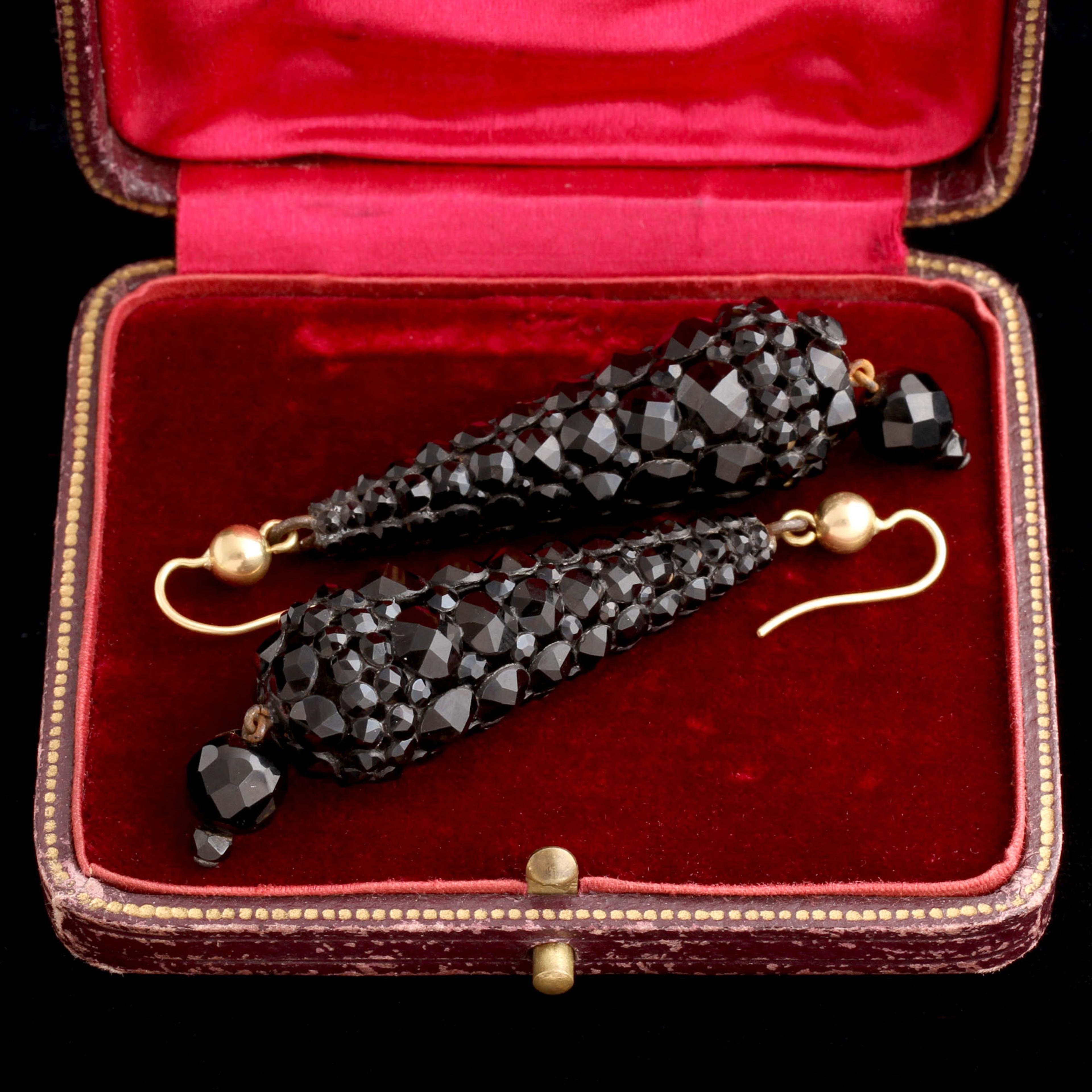 Victorian French Jet Torpedo Earrings
