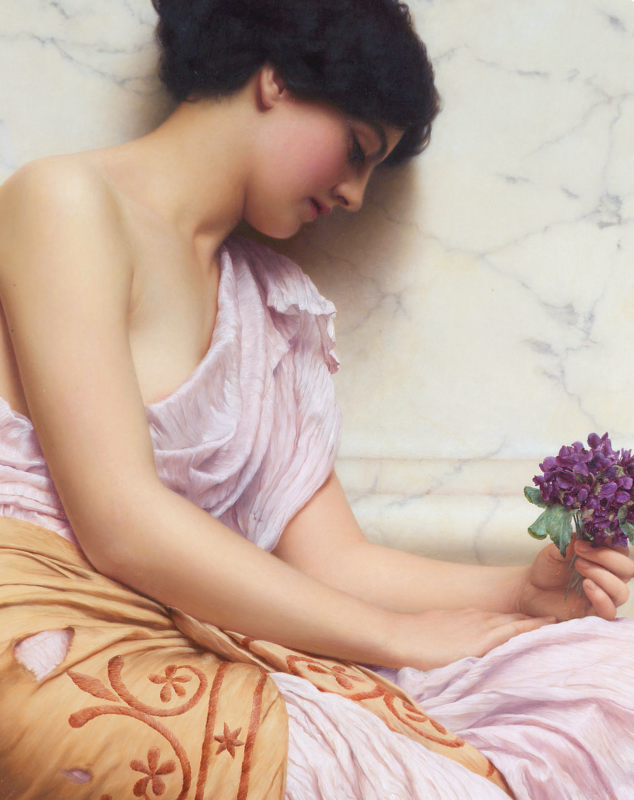 "Violets, Sweet Violets" by John William Godward, 1906, Private Collection (sold by Bonhams). 