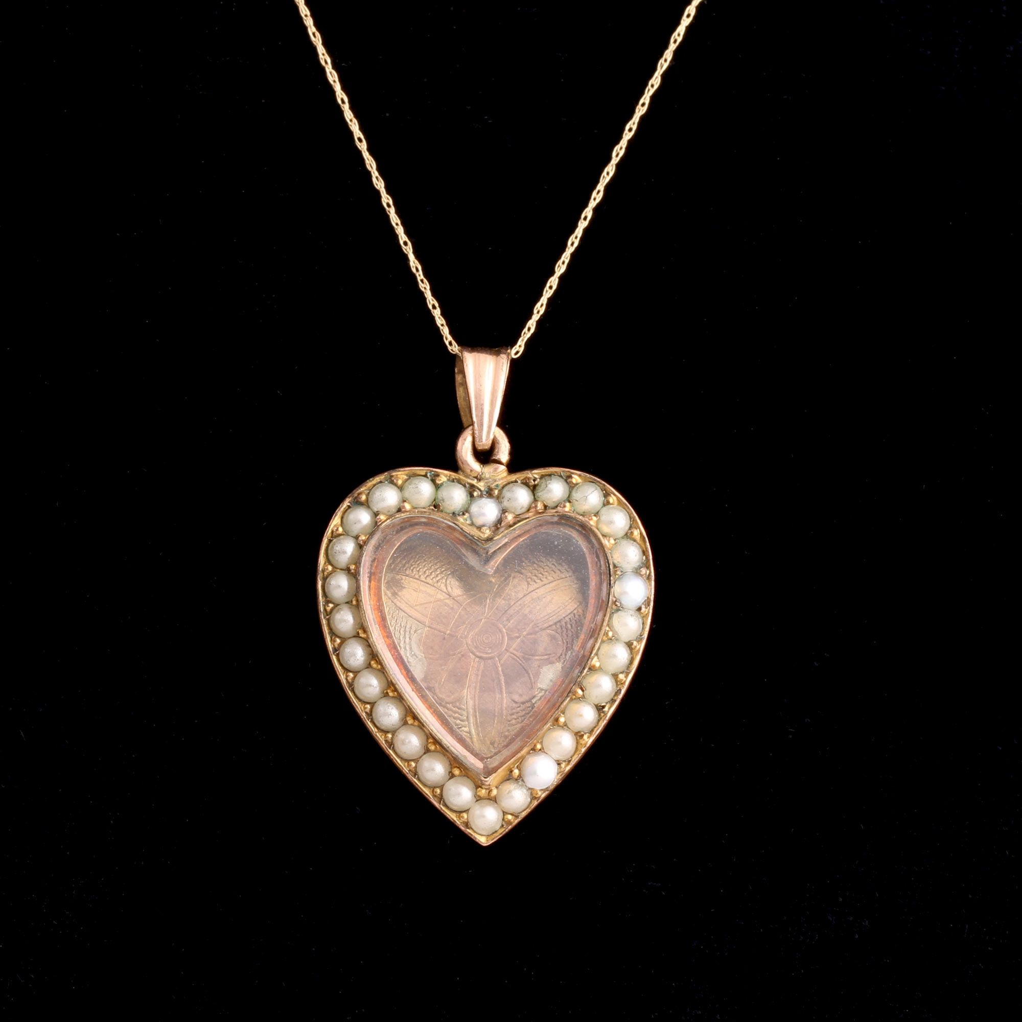 Victorian Seed Pearl Heart Locket
