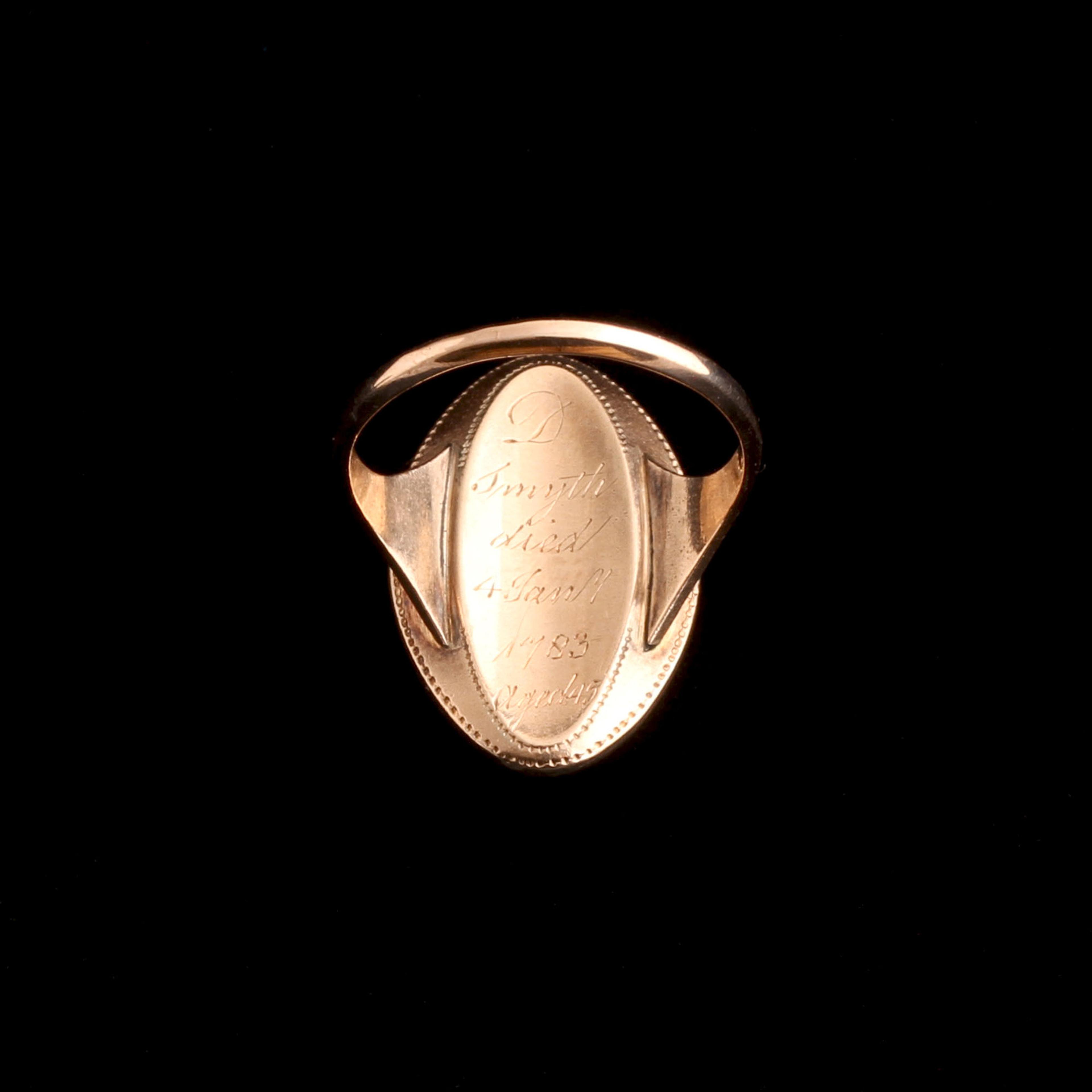Georgian "Not Lost but Gone Before" Sepia Mourning Ring