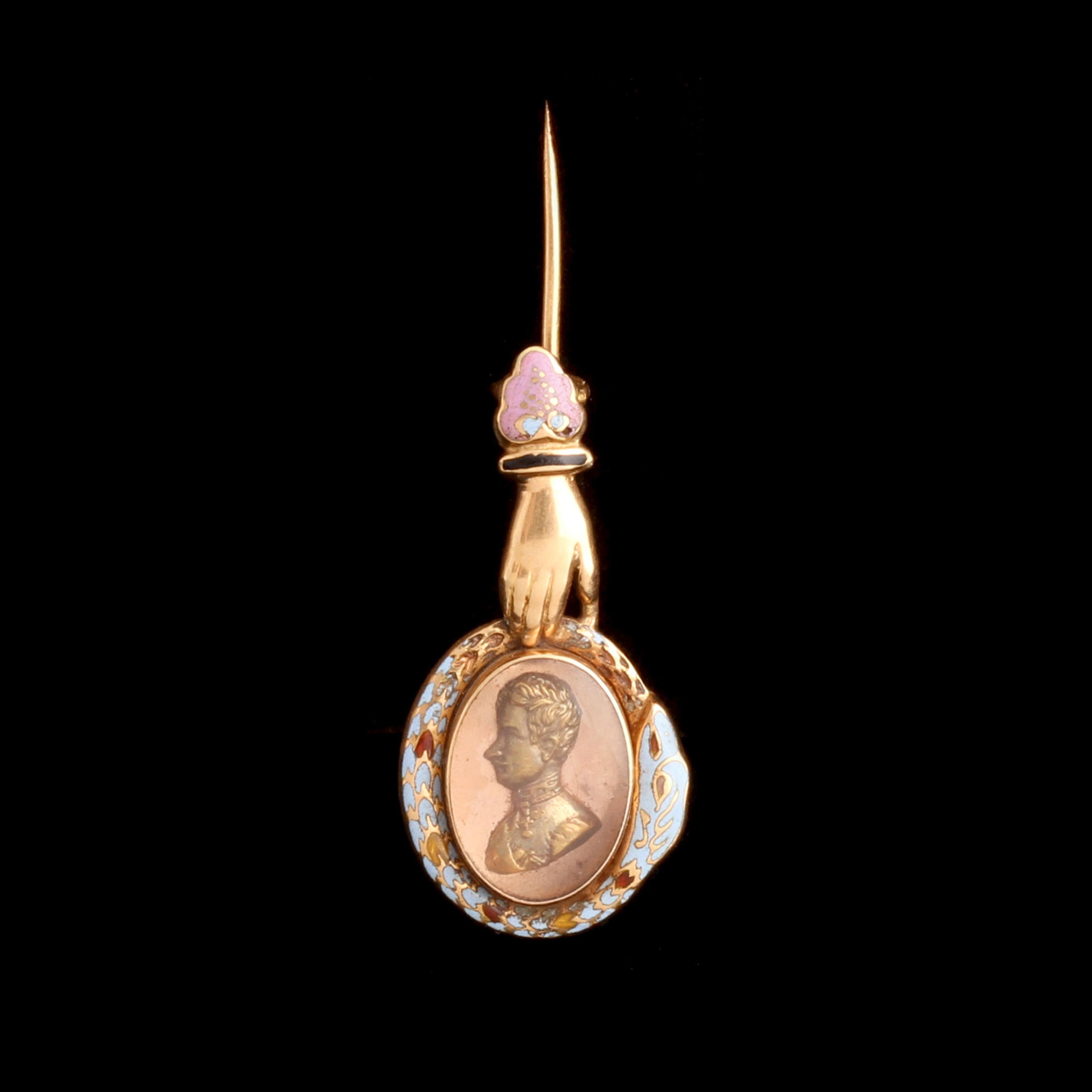 Charles X Hand & Ouroboros Portrait Pin