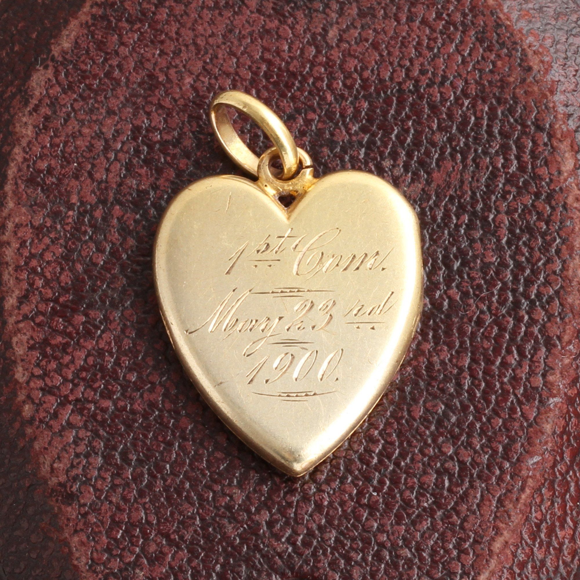 Victorian "JJS" First Communion Heart Locket