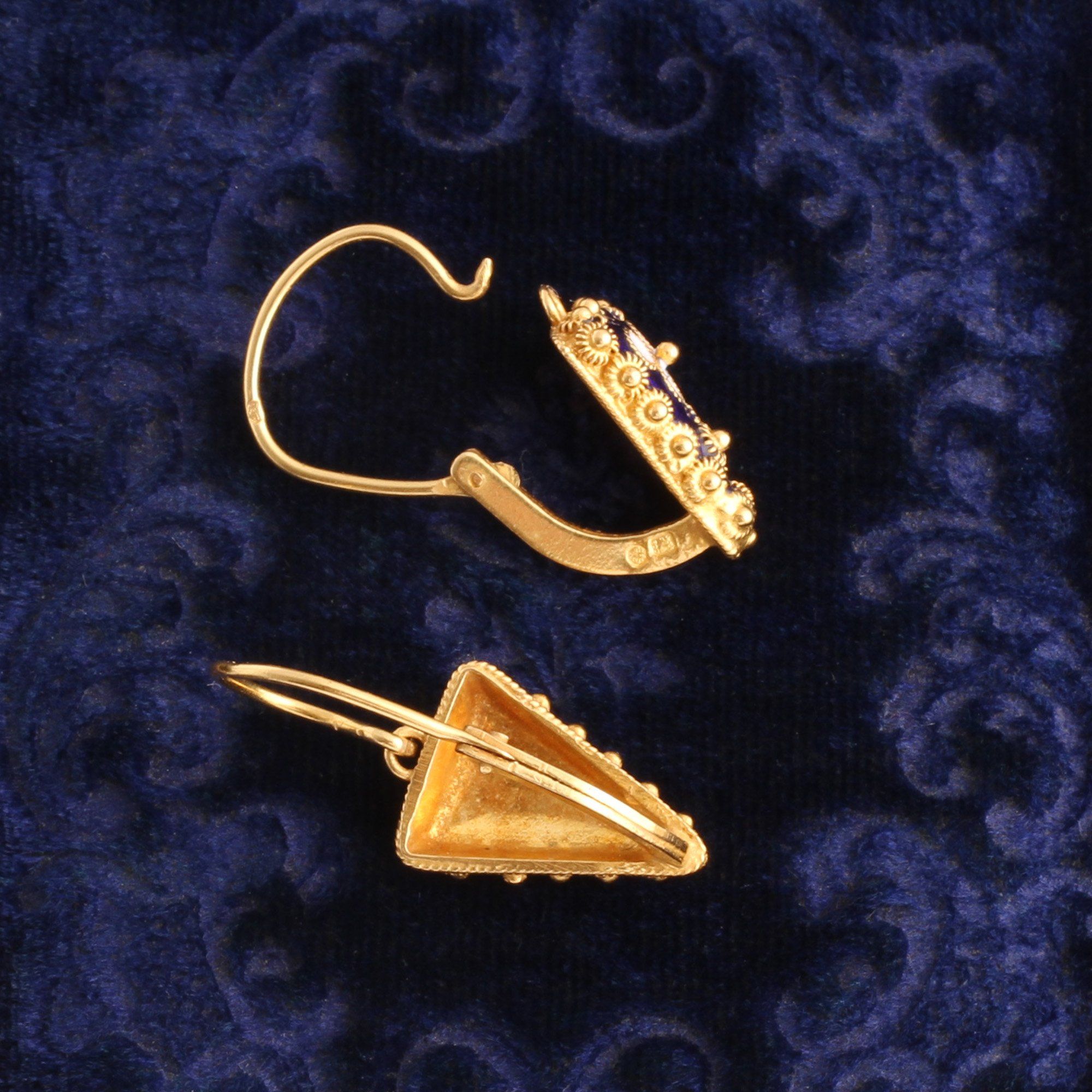 Vintage Portuguese Cannetille & Enamel Earrings