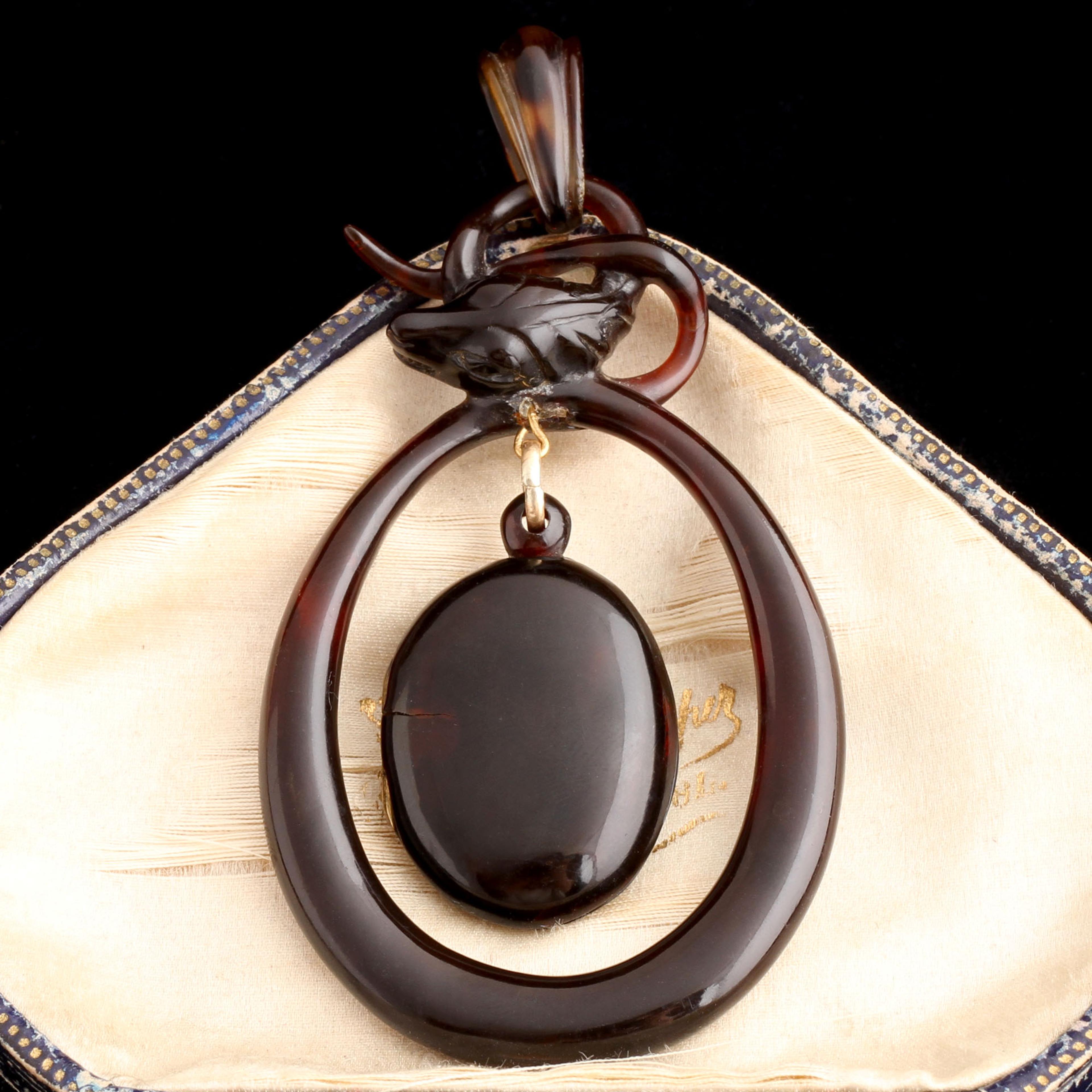 Victorian Large Scale Tortoiseshell Snake Locket