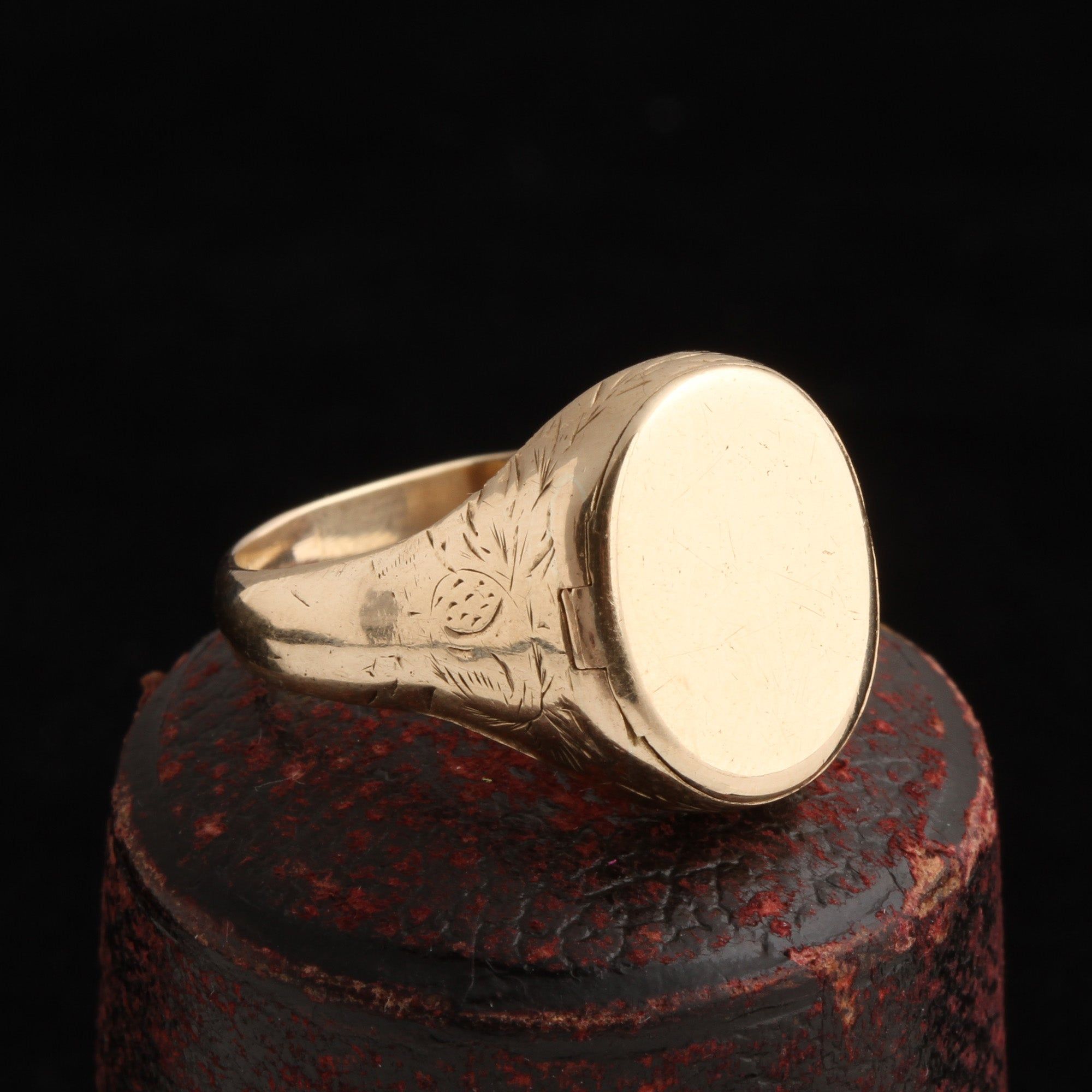 Victorian Catholic Iconography Locket Signet Ring