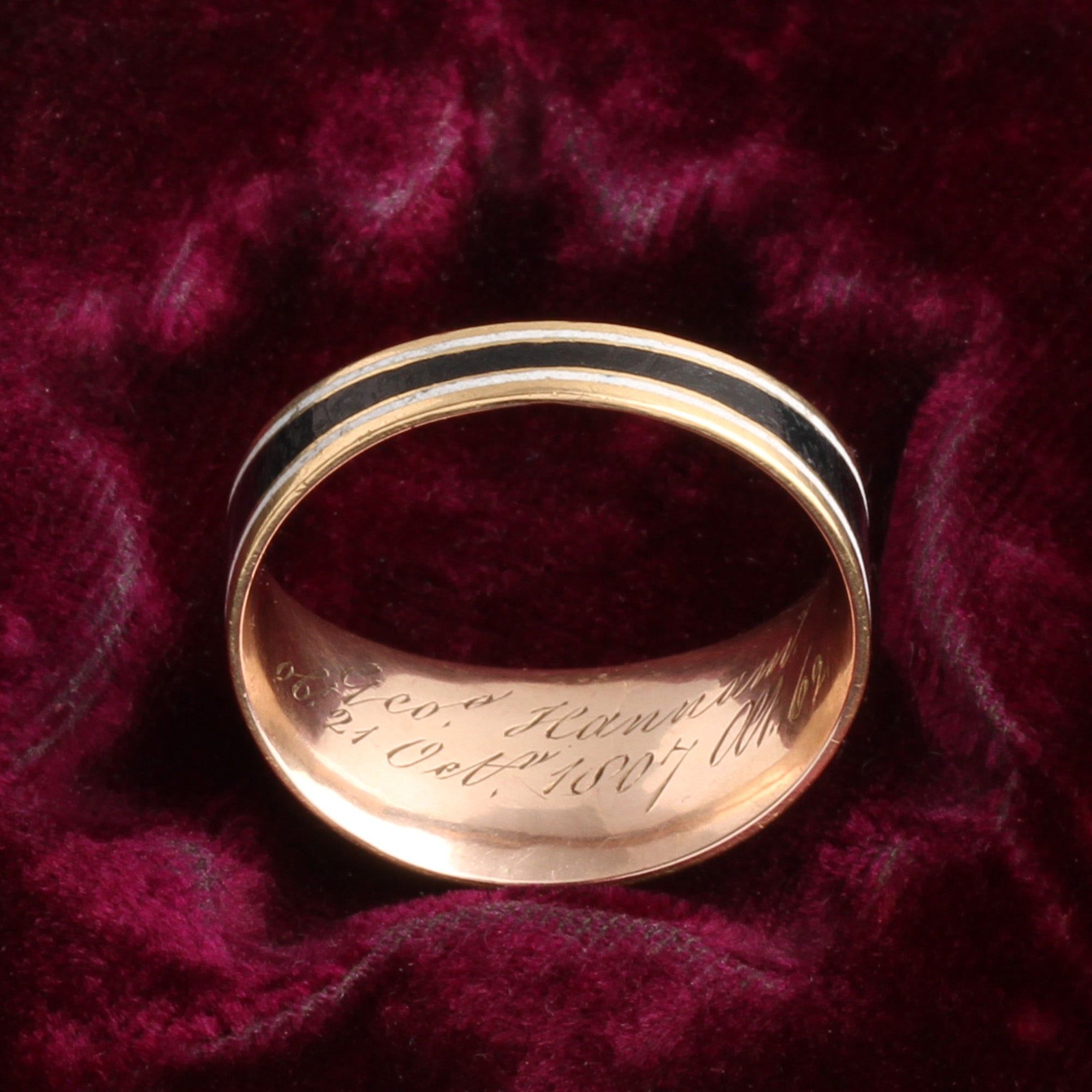 Georgian Garnet & Enamel Mourning Ring