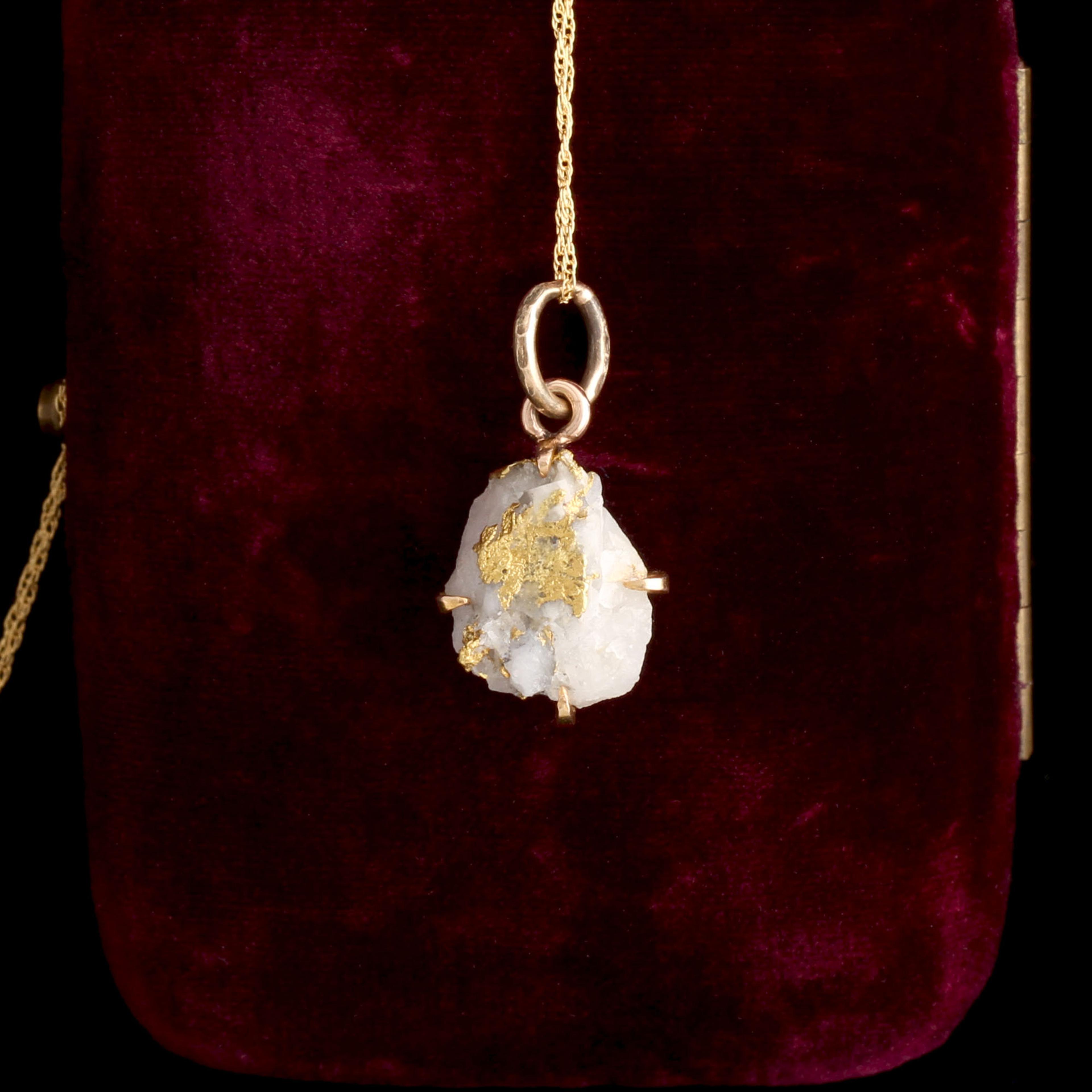 Victorian Gold in Quartz Pendant