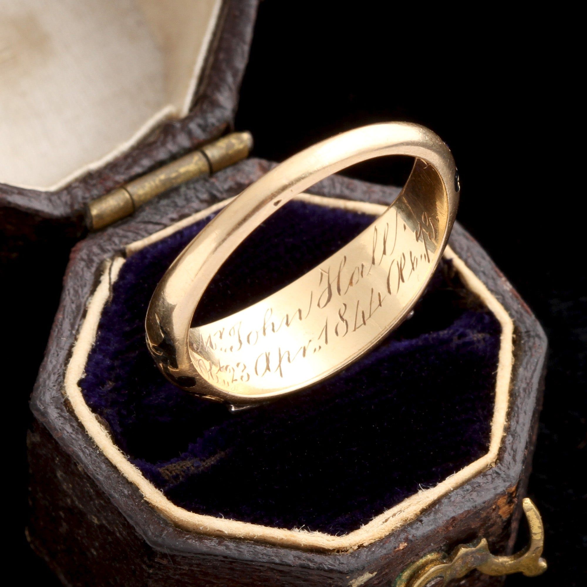 Mid Victorian Old Cut Diamond & Enamel Mourning Ring