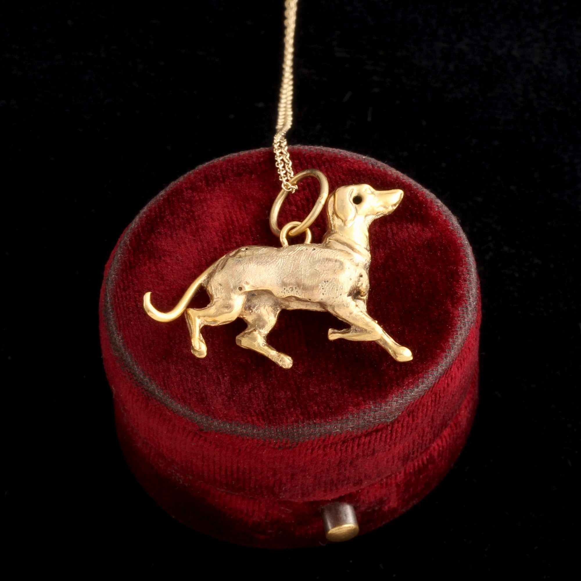 Victorian Dog Charm Necklace