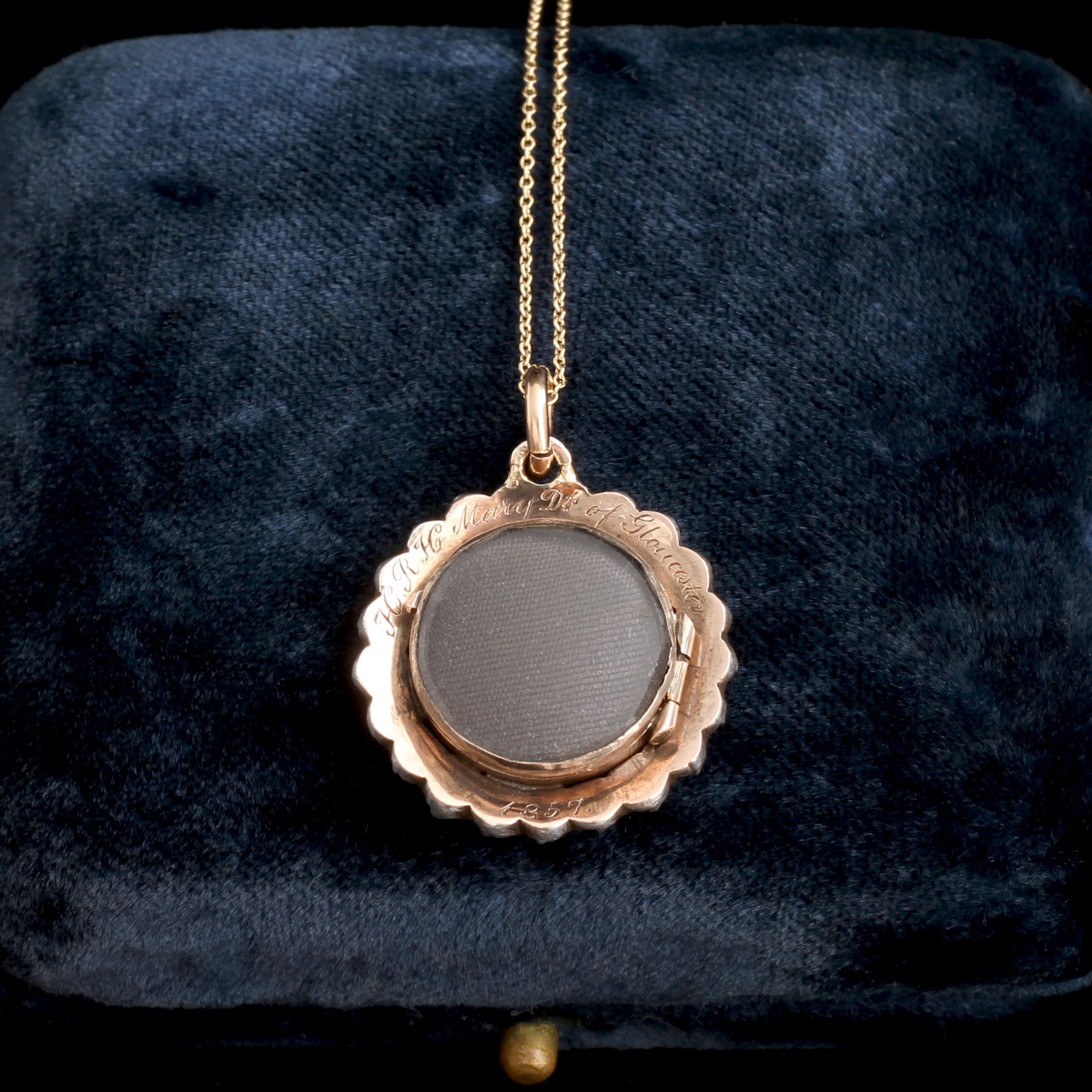 Victorian Princess Mary Turquoise Memorial Locket