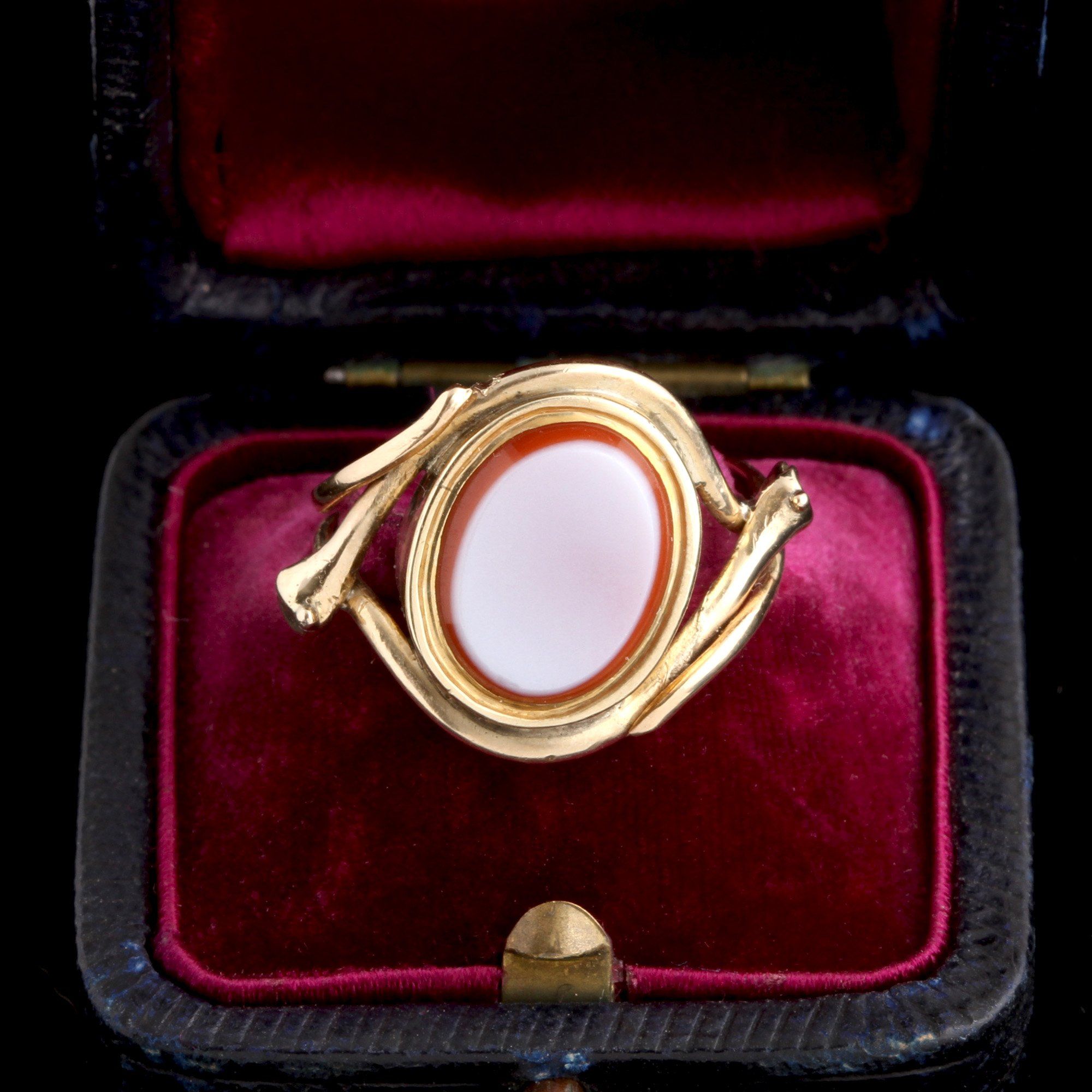 Victorian Sardonyx & Snake Signet Ring