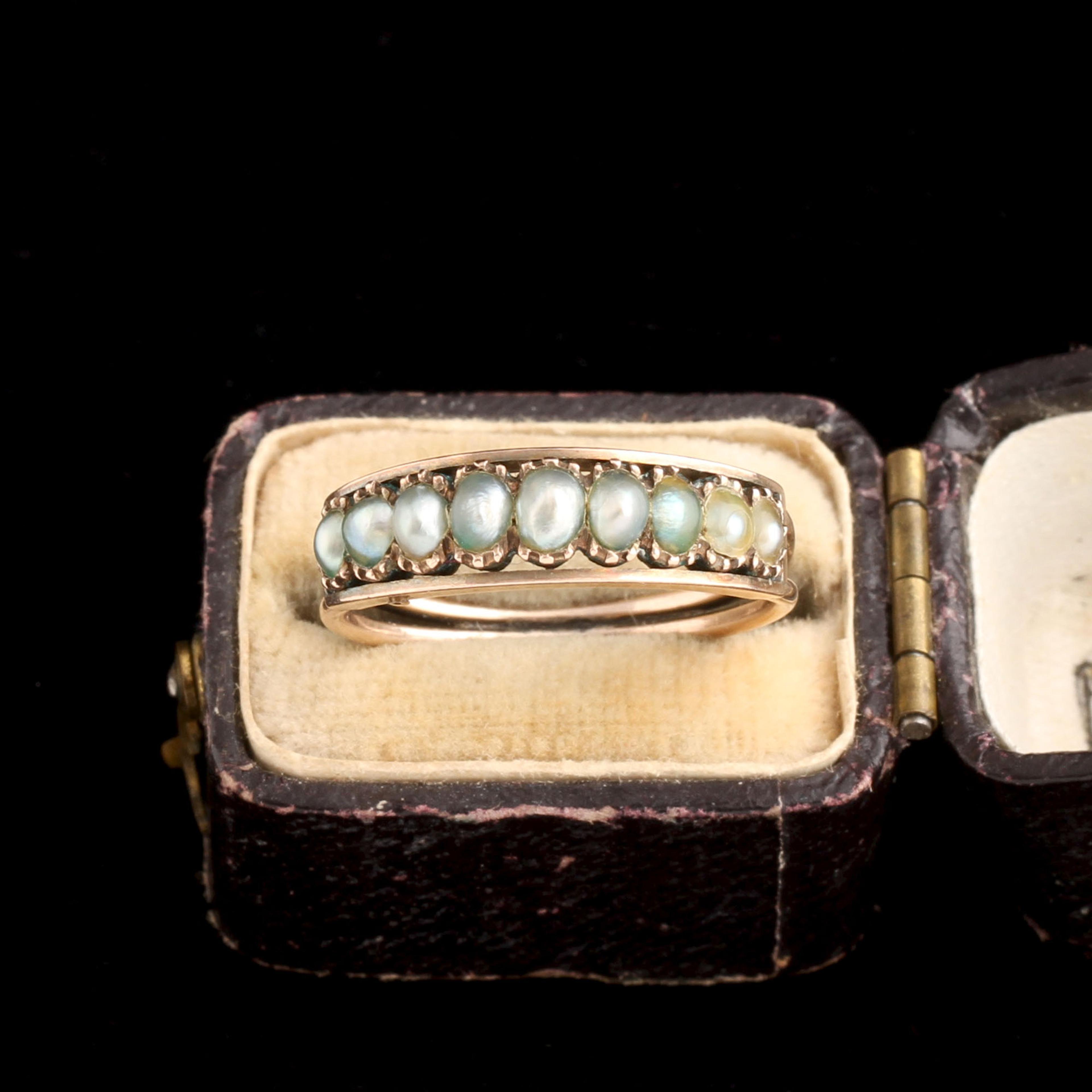 Georgian Pearl Half Hoop Ring