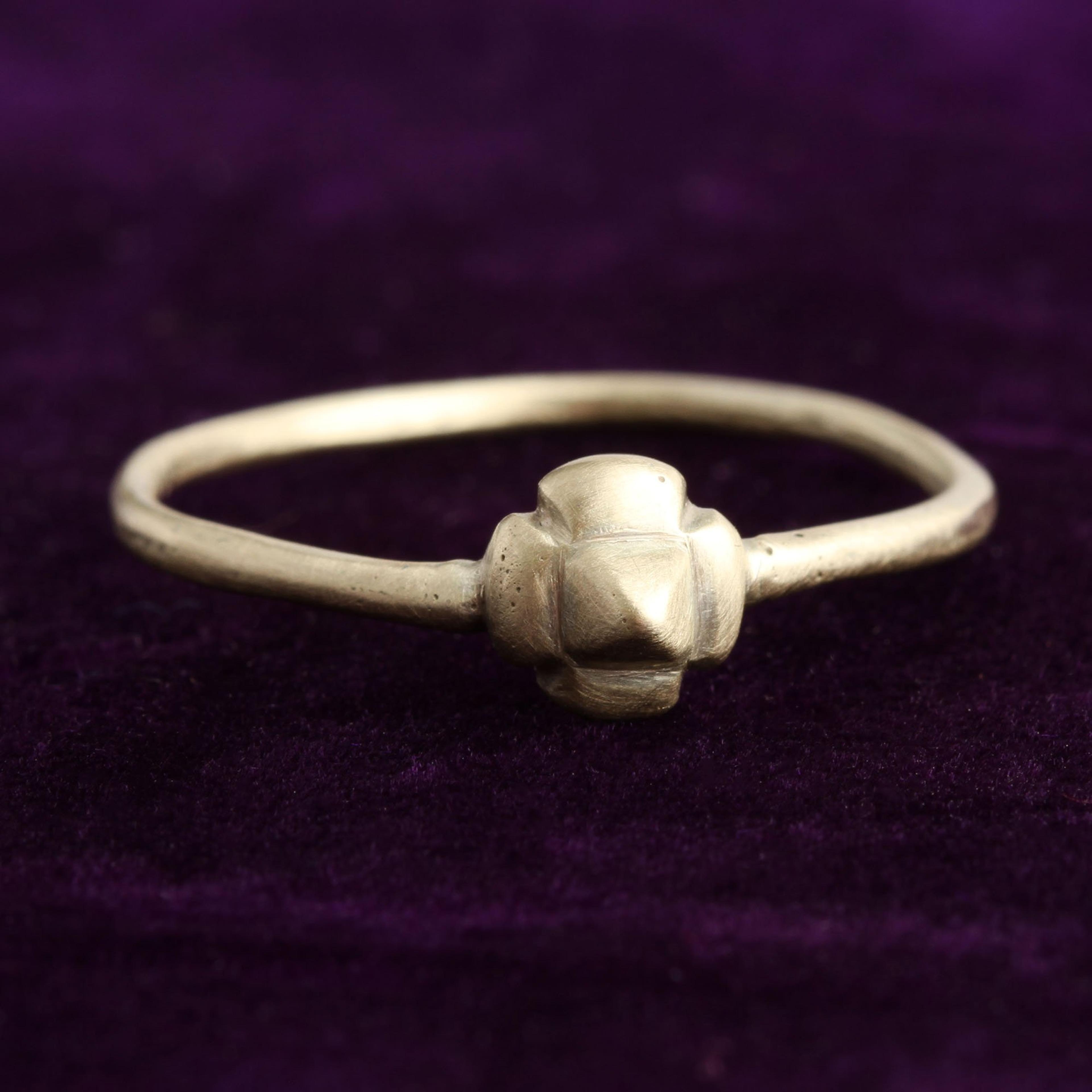 Detail of Late Medieval Quatrefoil Electrum Ring